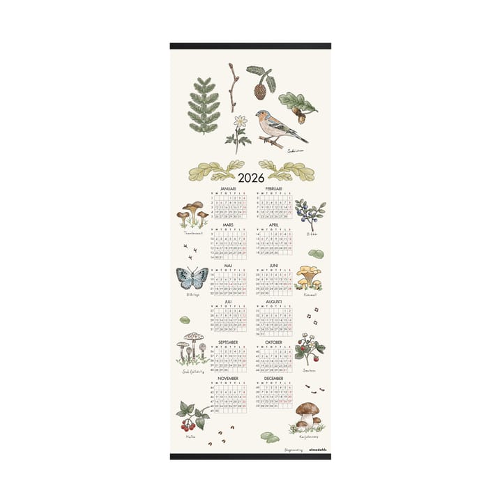 Calendario Passeggiata nel Bosco 2026 - 35x90 cm - Almedahls