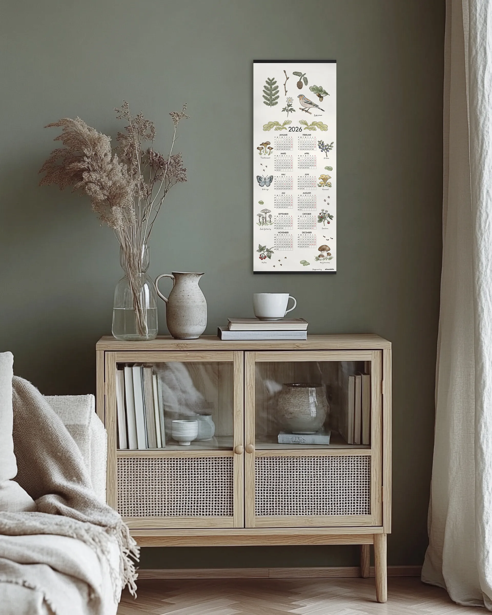 Calendario Passeggiata nel Bosco 2026, 35x90 cm Almedahls