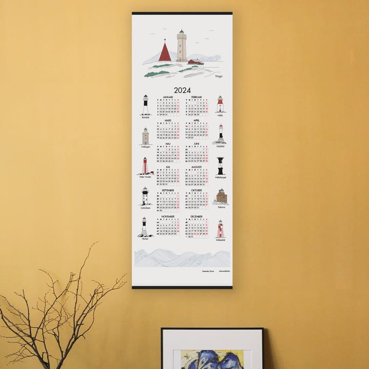 Calendario Svenska Fyrar, 2024 - 35x90 cm - Almedahls