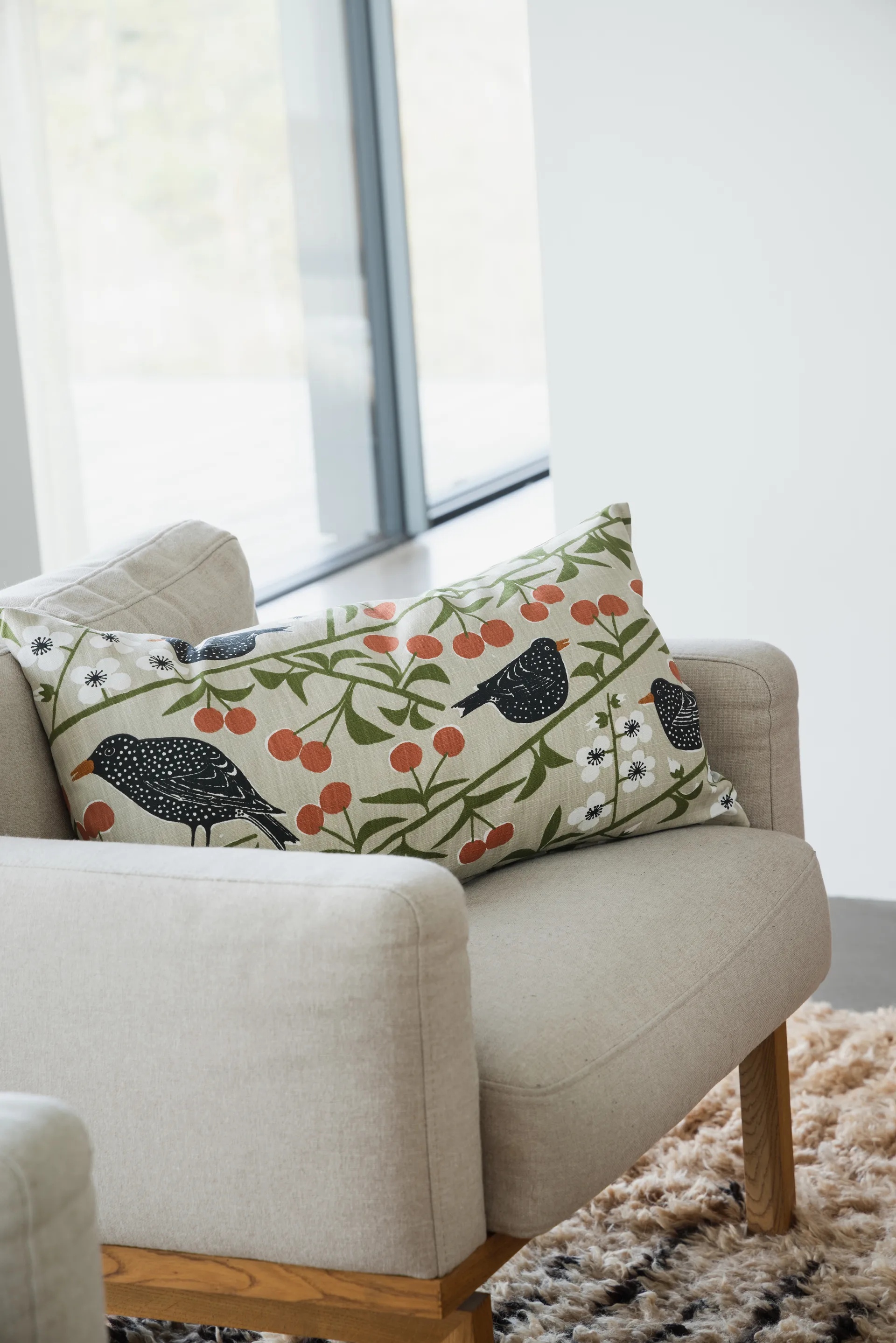 Copricuscino Körsbärsträdgården , Beige, 40x70 cm Almedahls