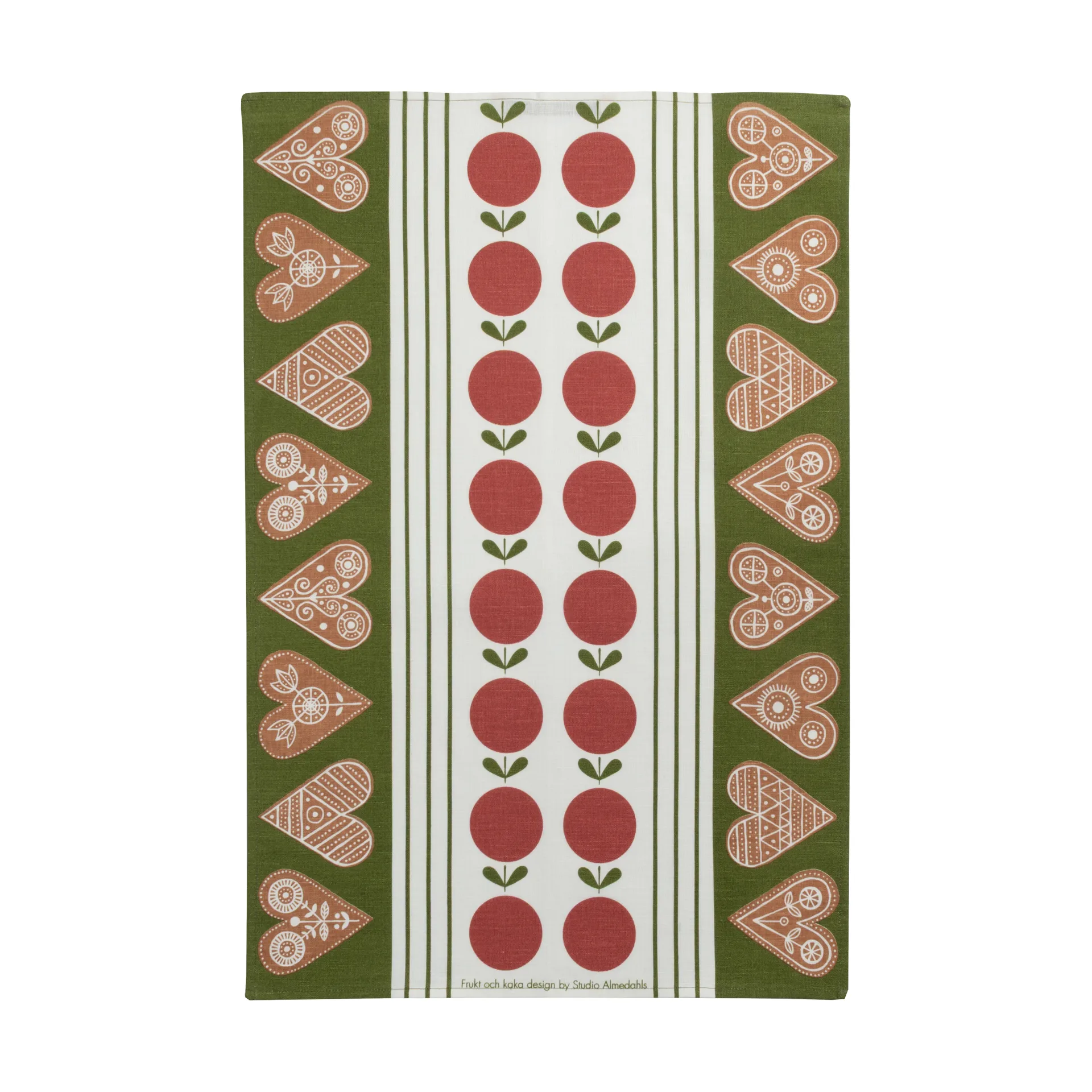 Panno da cucina Frukt och kaka 47x70 cm, Rosso-verde Almedahls