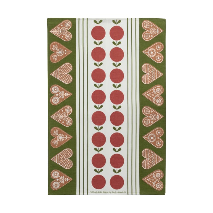 Panno da cucina Frukt och kaka 47x70 cm - Rosso-verde - Almedahls