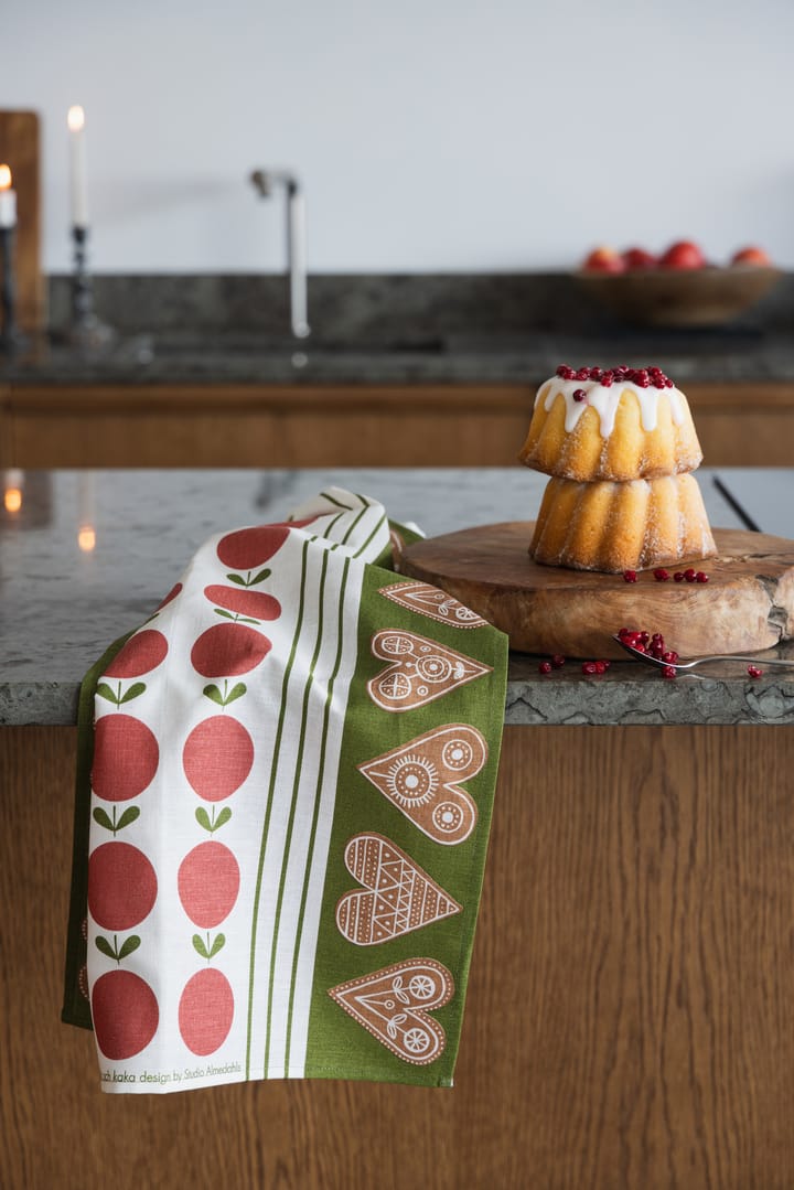 Panno da cucina Frukt och kaka 47x70 cm, Rosso-verde Almedahls