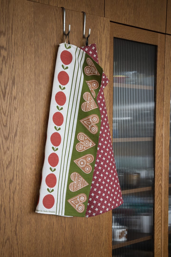 Panno da cucina Frukt och kaka 47x70 cm, Rosso-verde Almedahls