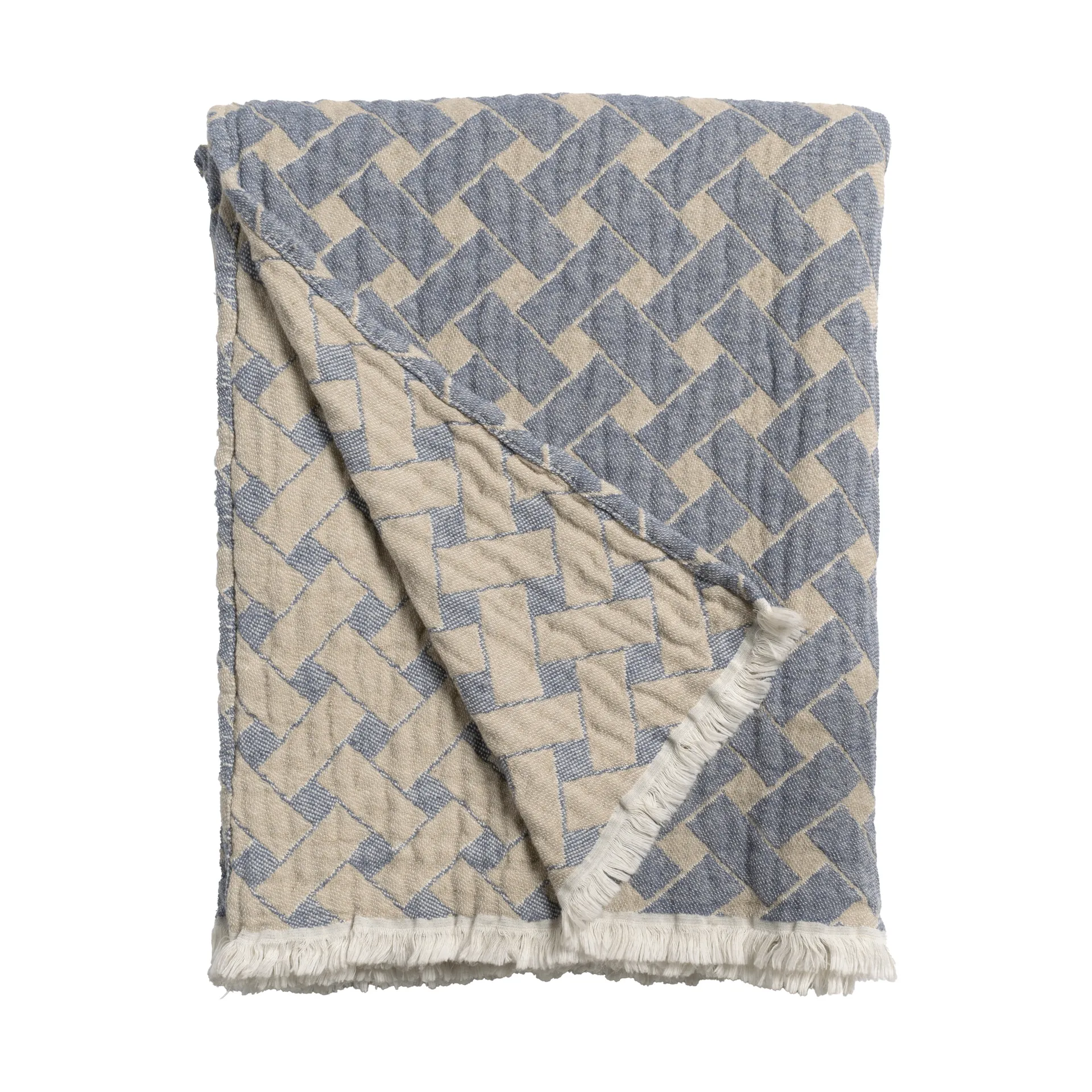 Plaid Korg 170x120 cm, Blu-beige Almedahls