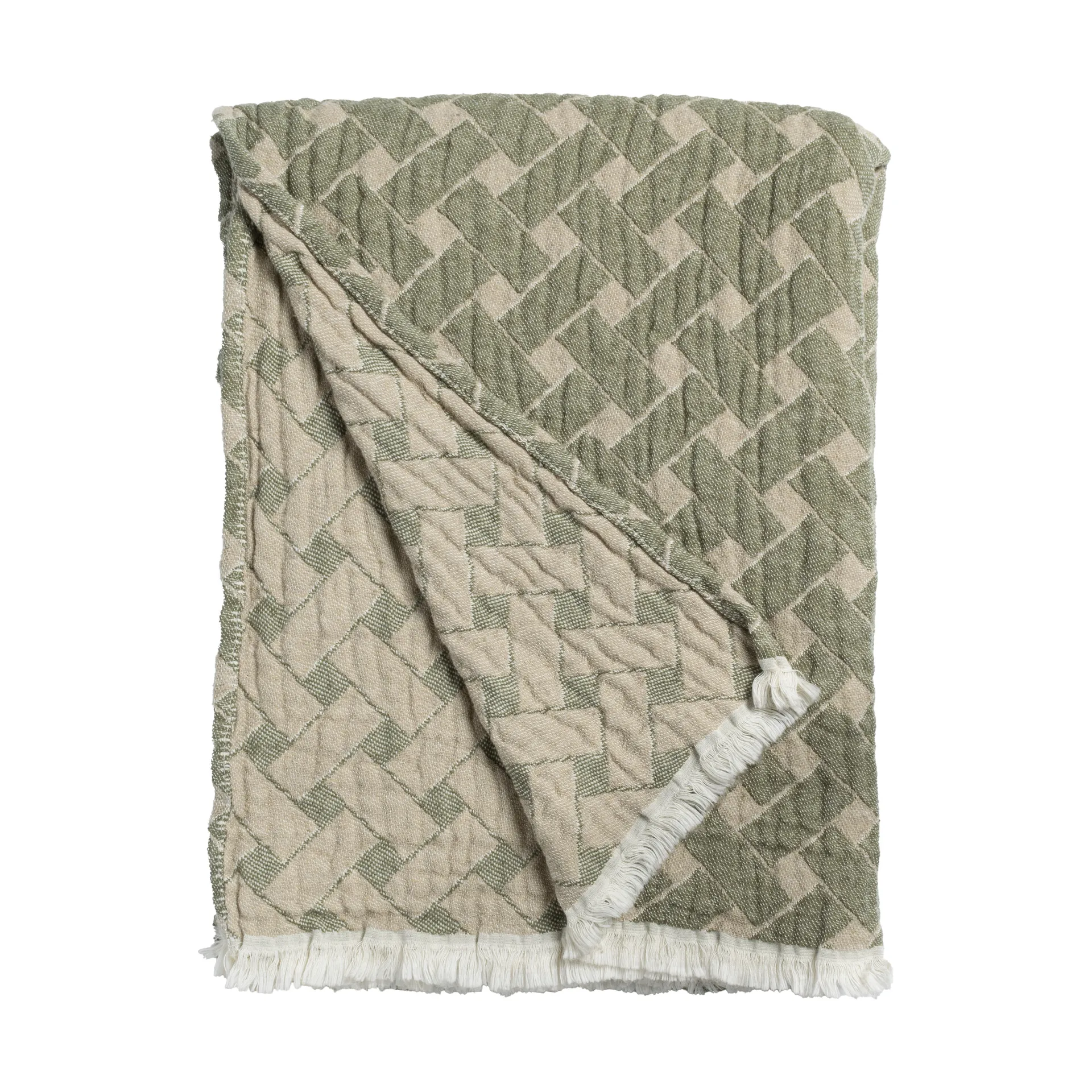 Plaid Korg 170x120 cm, Verde-beige Almedahls