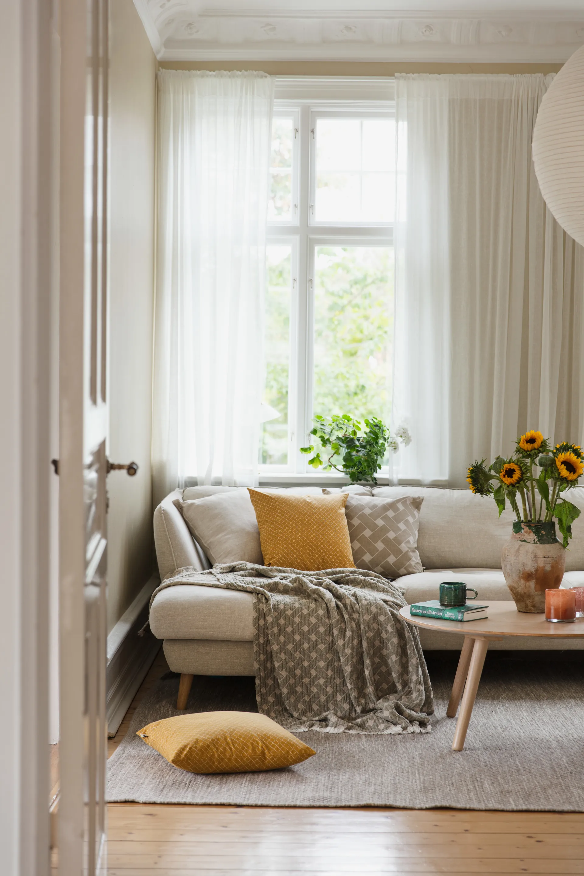 Plaid Korg 170x120 cm, Verde-beige Almedahls