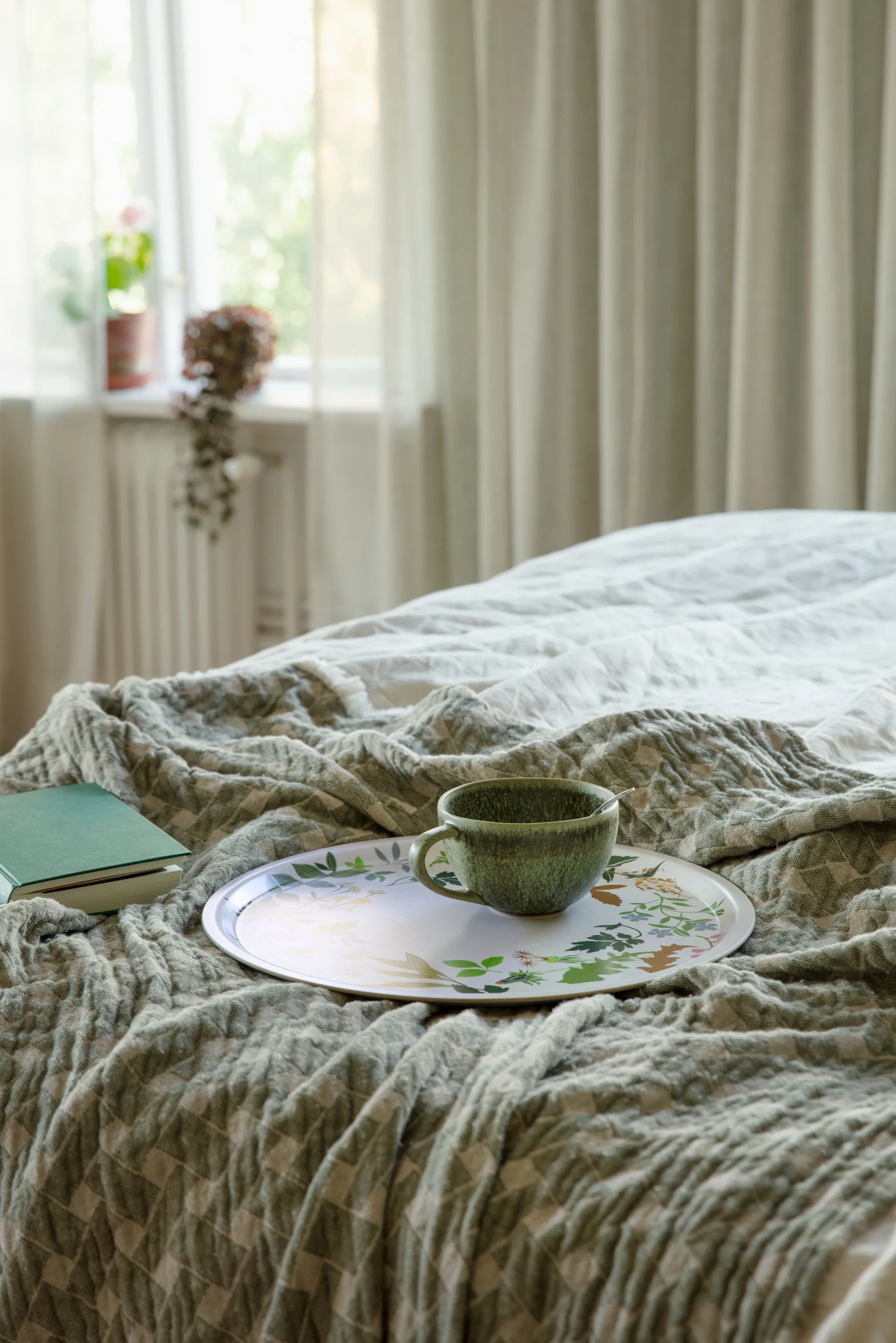 Plaid Korg 170x120 cm, Verde-beige Almedahls