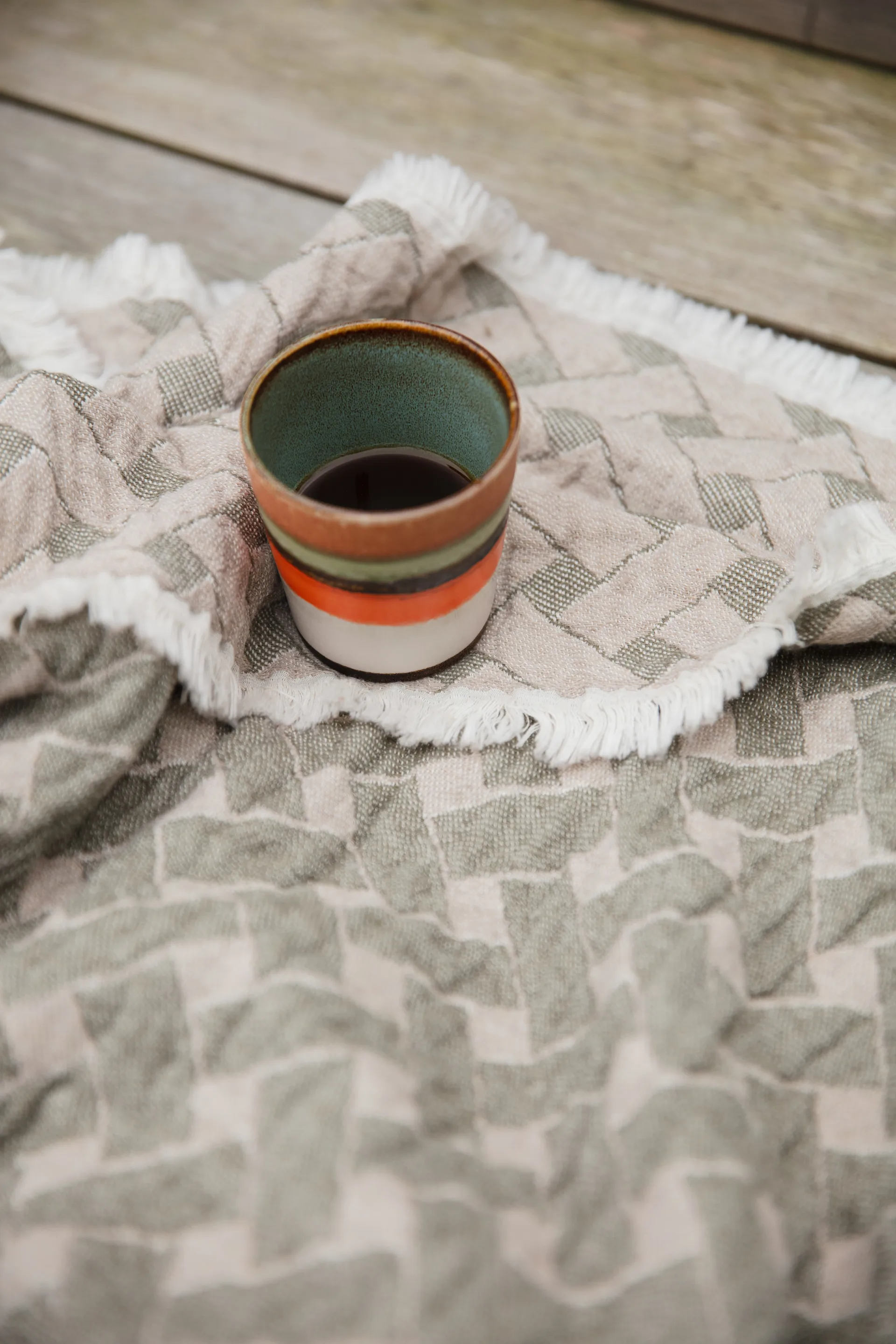 Plaid Korg 170x120 cm, Verde-beige Almedahls