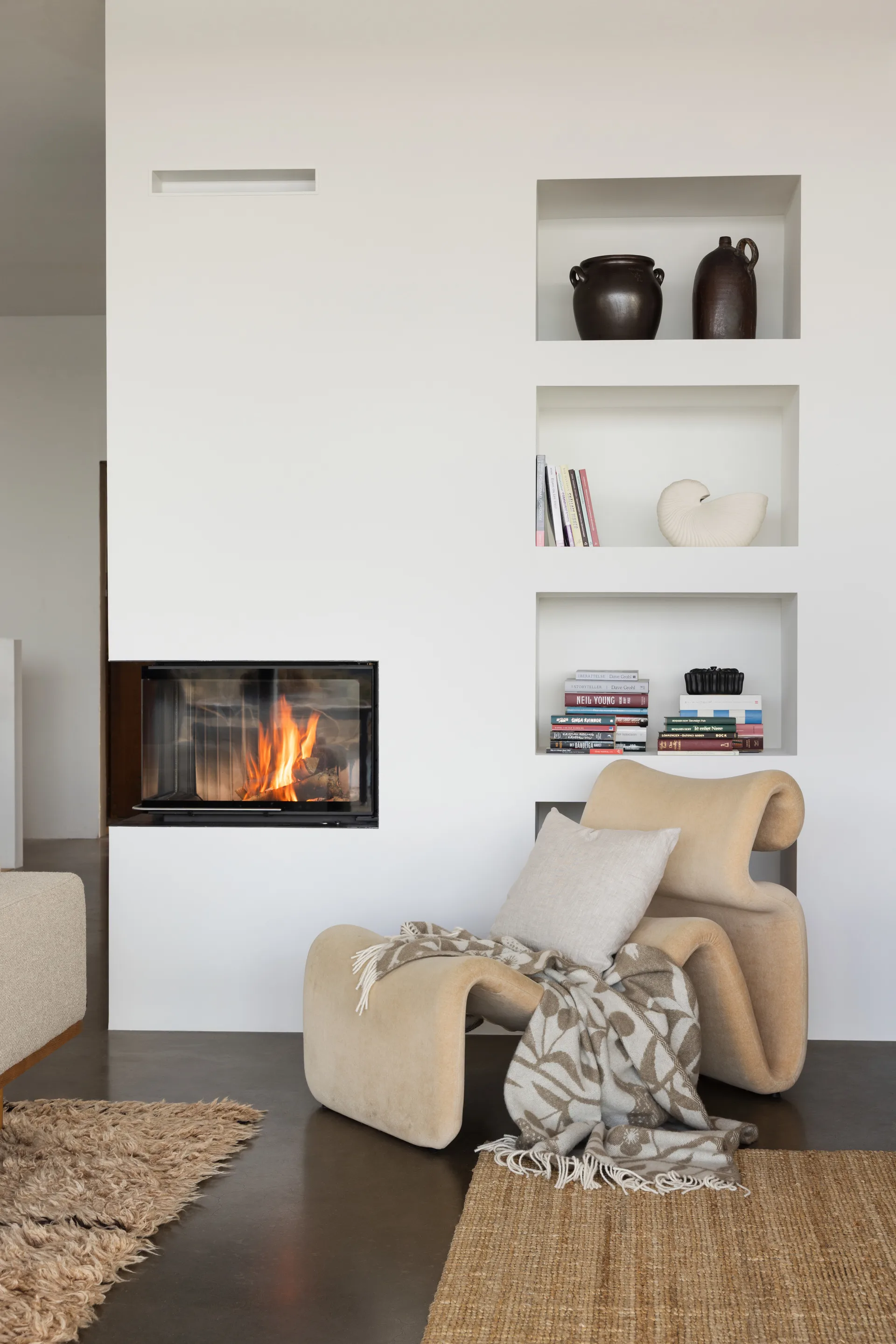 Plaid Körsbärsträdgården 130x170 cm, Marrone-offwhite Almedahls