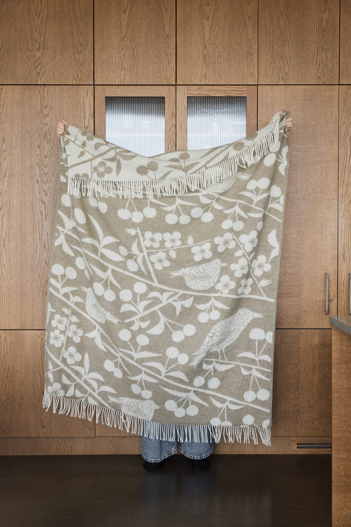 Plaid Körsbärsträdgården 130x170 cm, Marrone-offwhite Almedahls