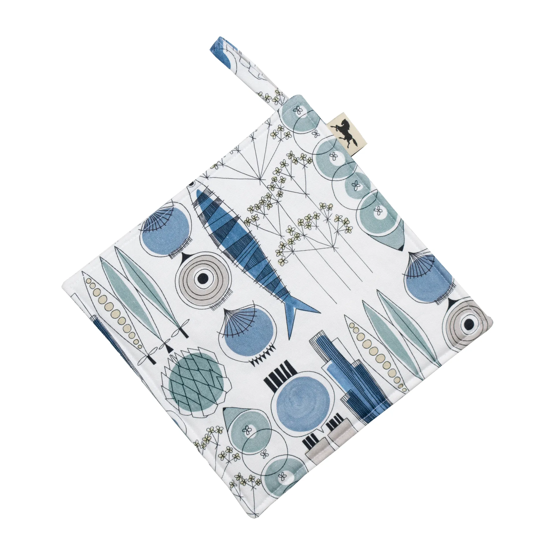 Presina Picknick con motivo, 23x23, Blu, beige Almedahls