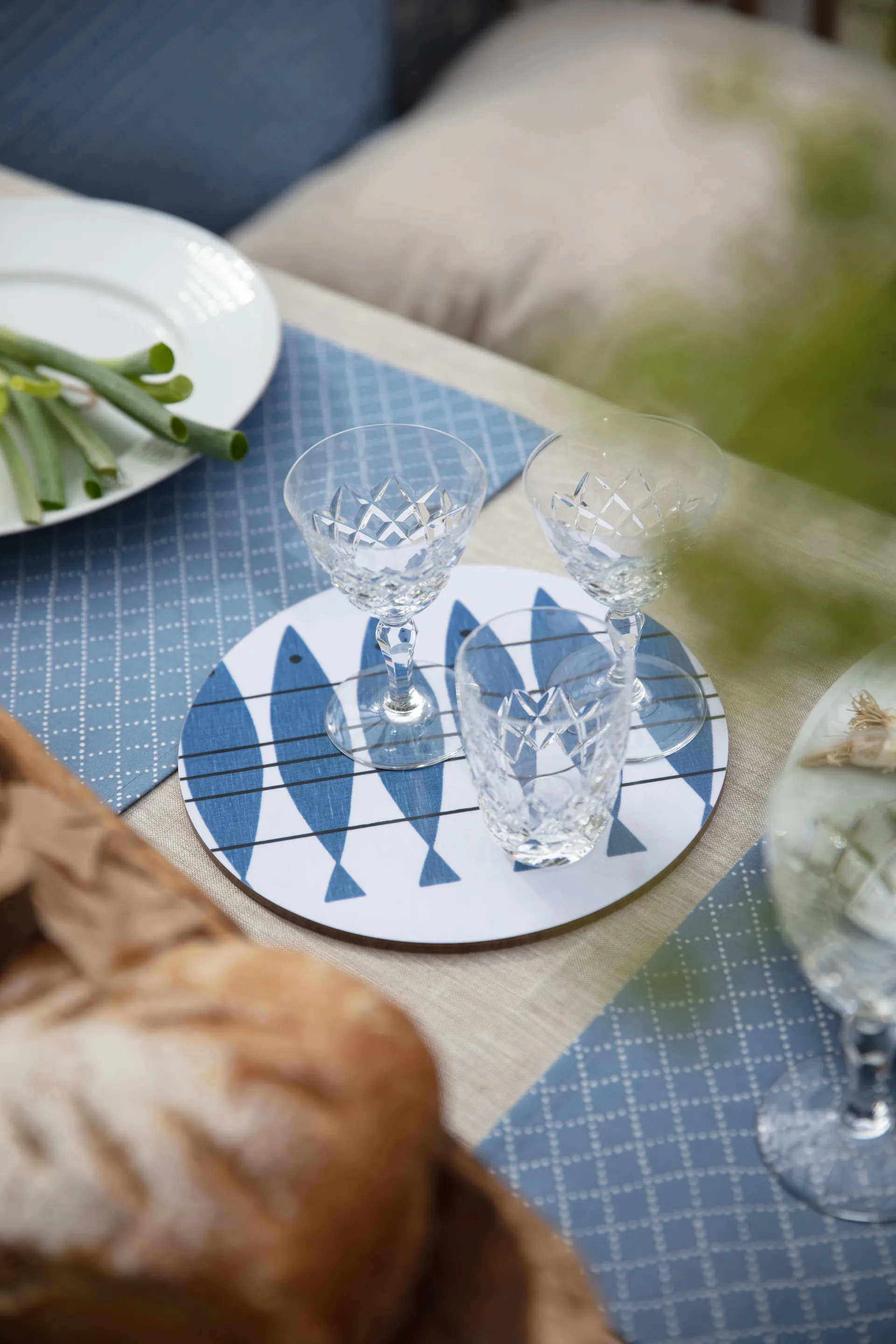 Set di 2 tovagliette Prickruta 34x45 cm, Blu Almedahls