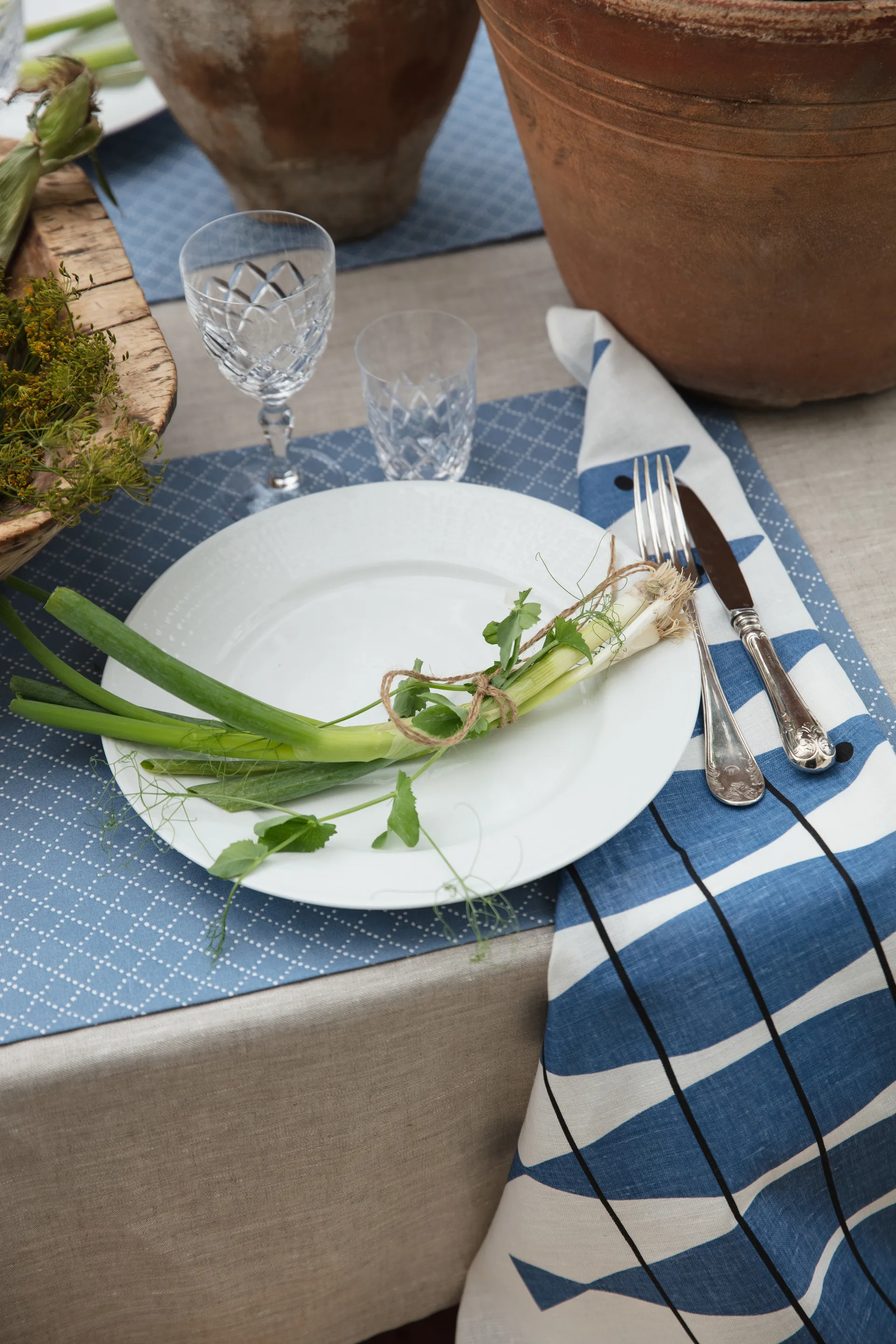 Set di 2 tovagliette Prickruta 34x45 cm, Blu Almedahls