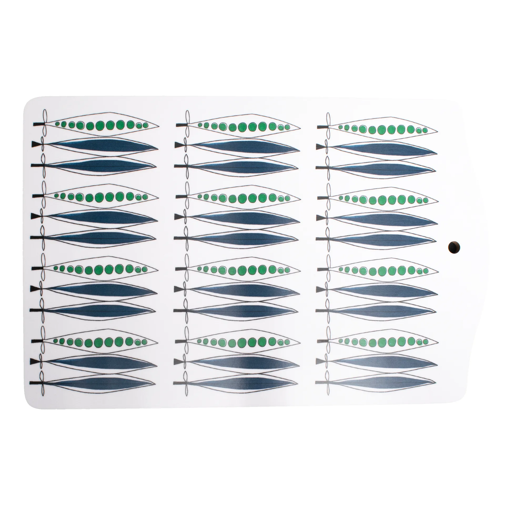 Tagliere da portata Picknick piselli 20x30 cm, blu-multicolore Almedahls