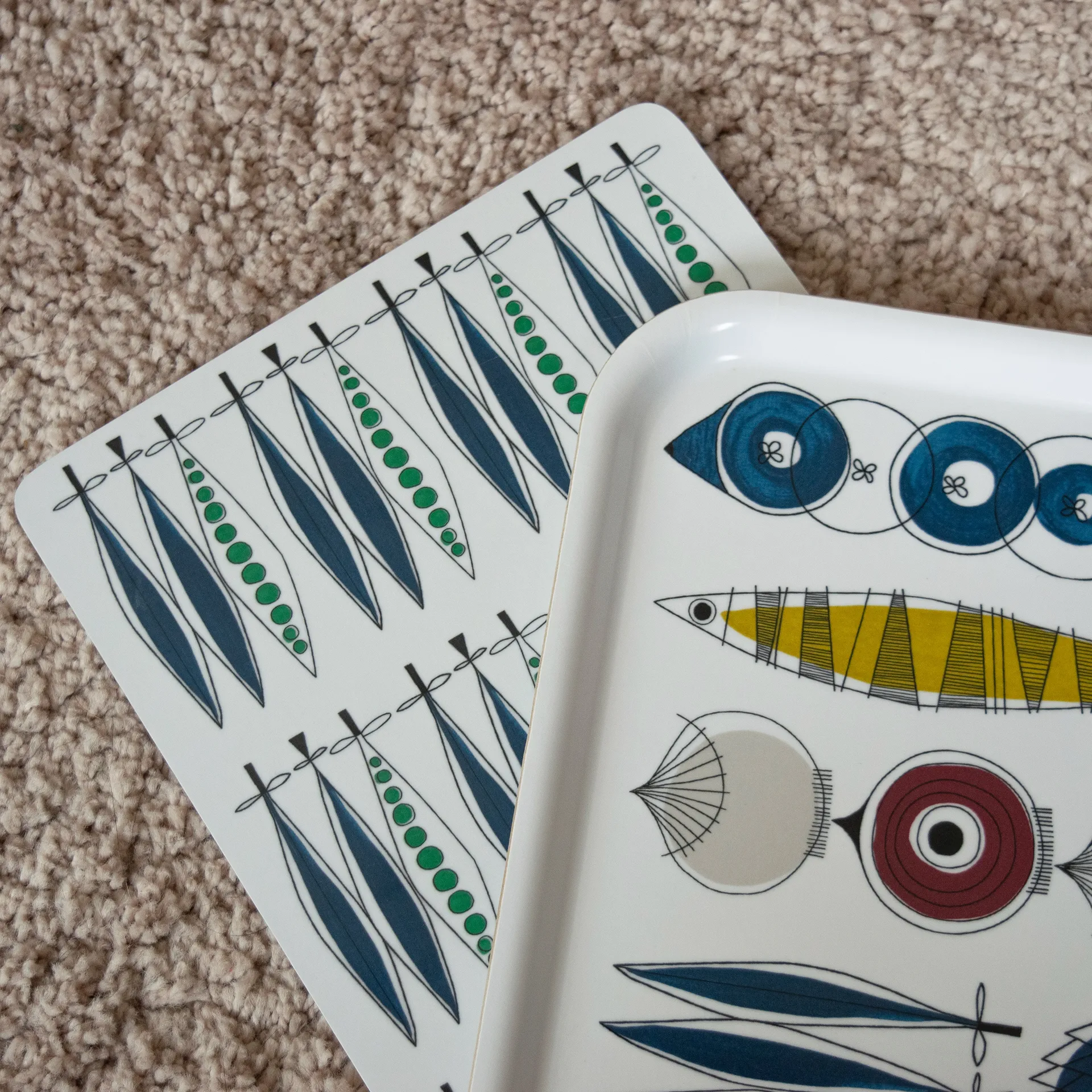 Tagliere da portata Picknick piselli 20x30 cm, blu-multicolore Almedahls