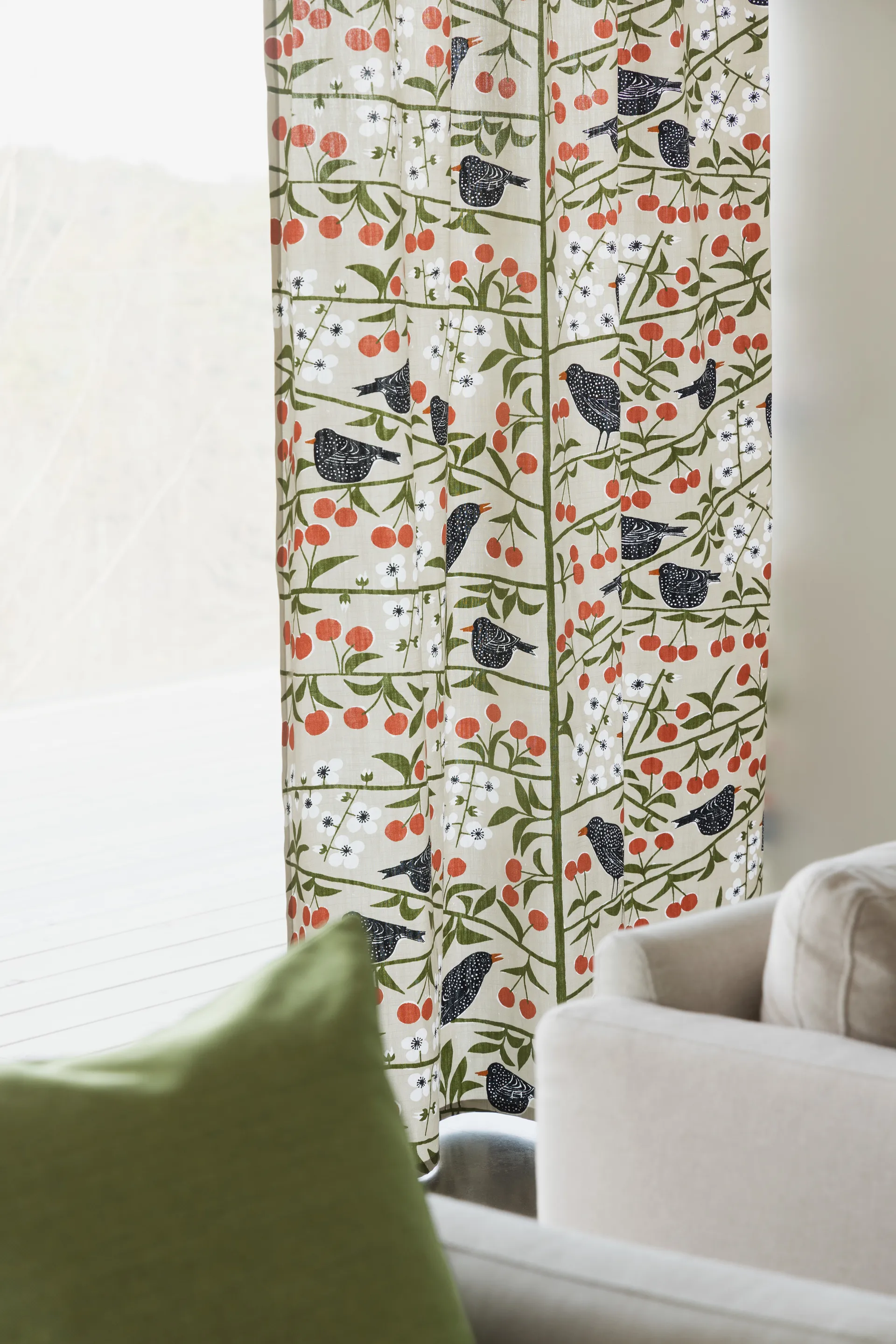 Tessuto Körsbärsträdgården, Beige Almedahls