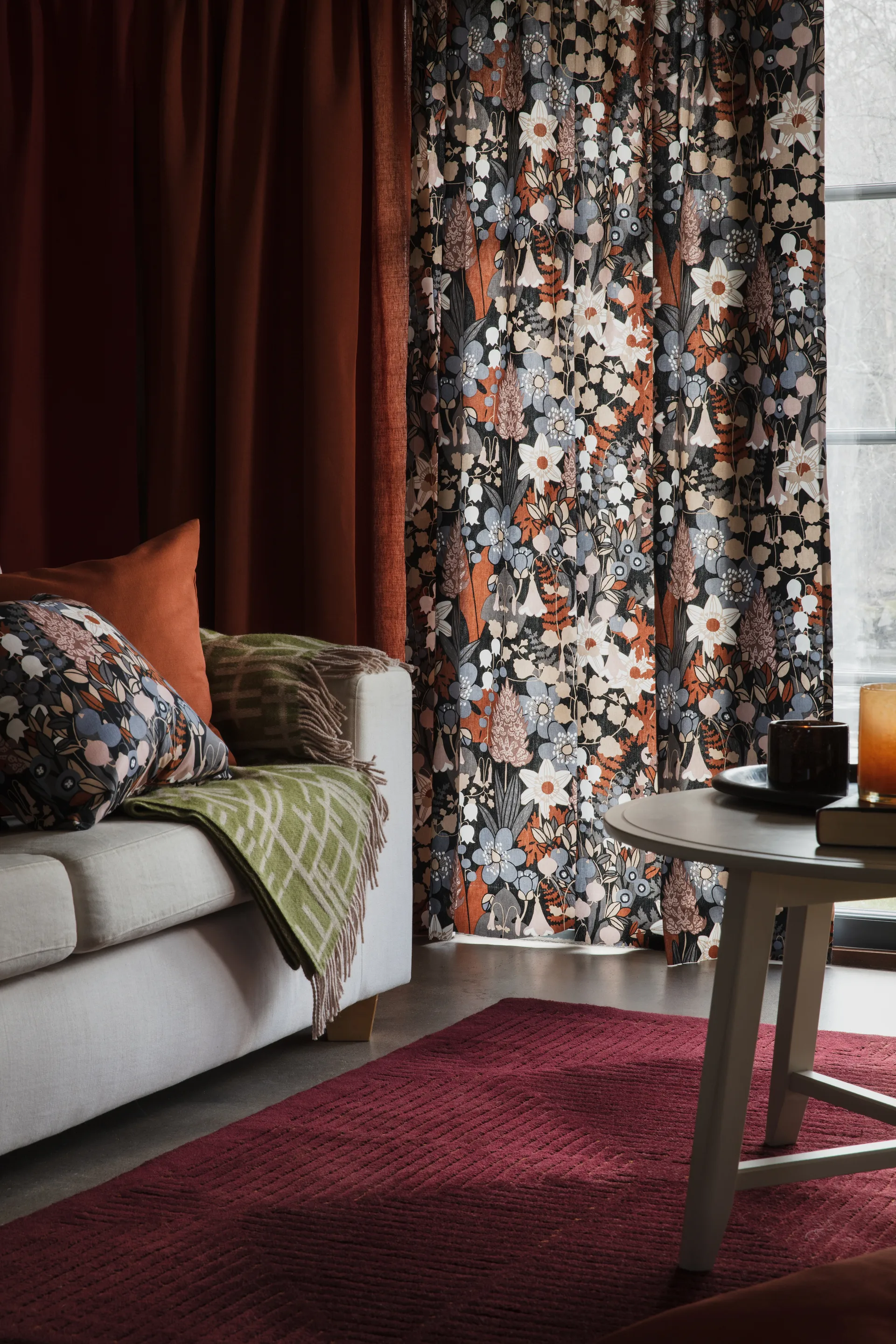 Tessuto Skog, Blu, marrone Almedahls