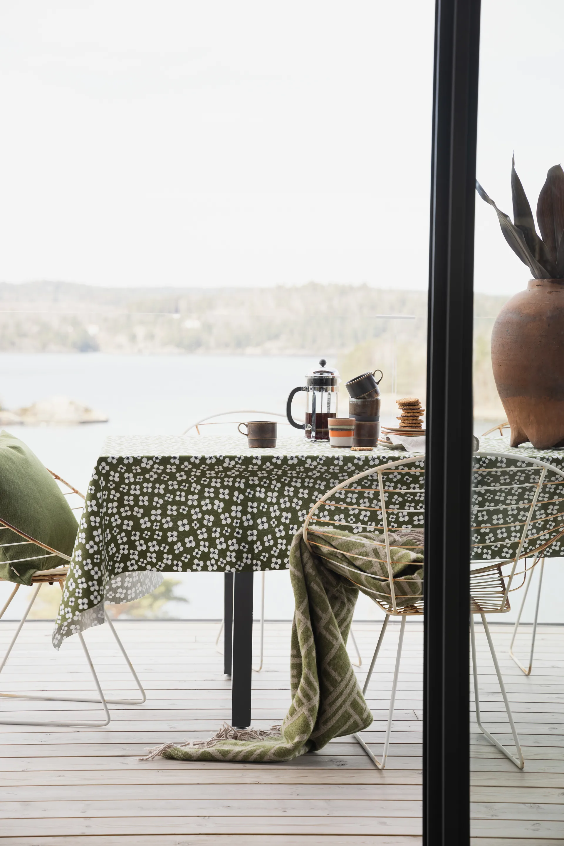 Tovaglia cerata Belle Amie , Verde scuro, 145x220 cm Almedahls