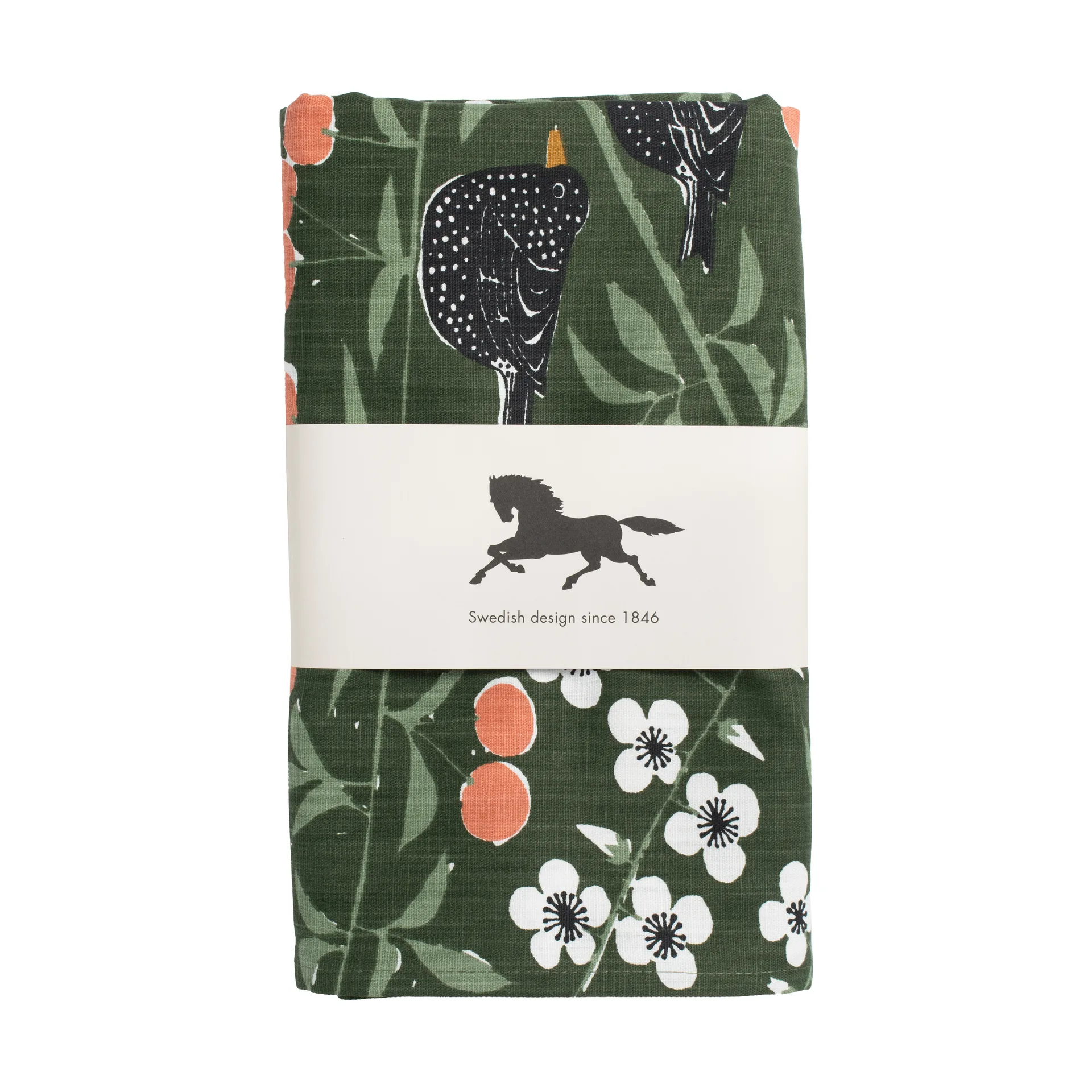 Tovaglia Körsbärsträdgården, Verde scuro, 145x250 cm Almedahls