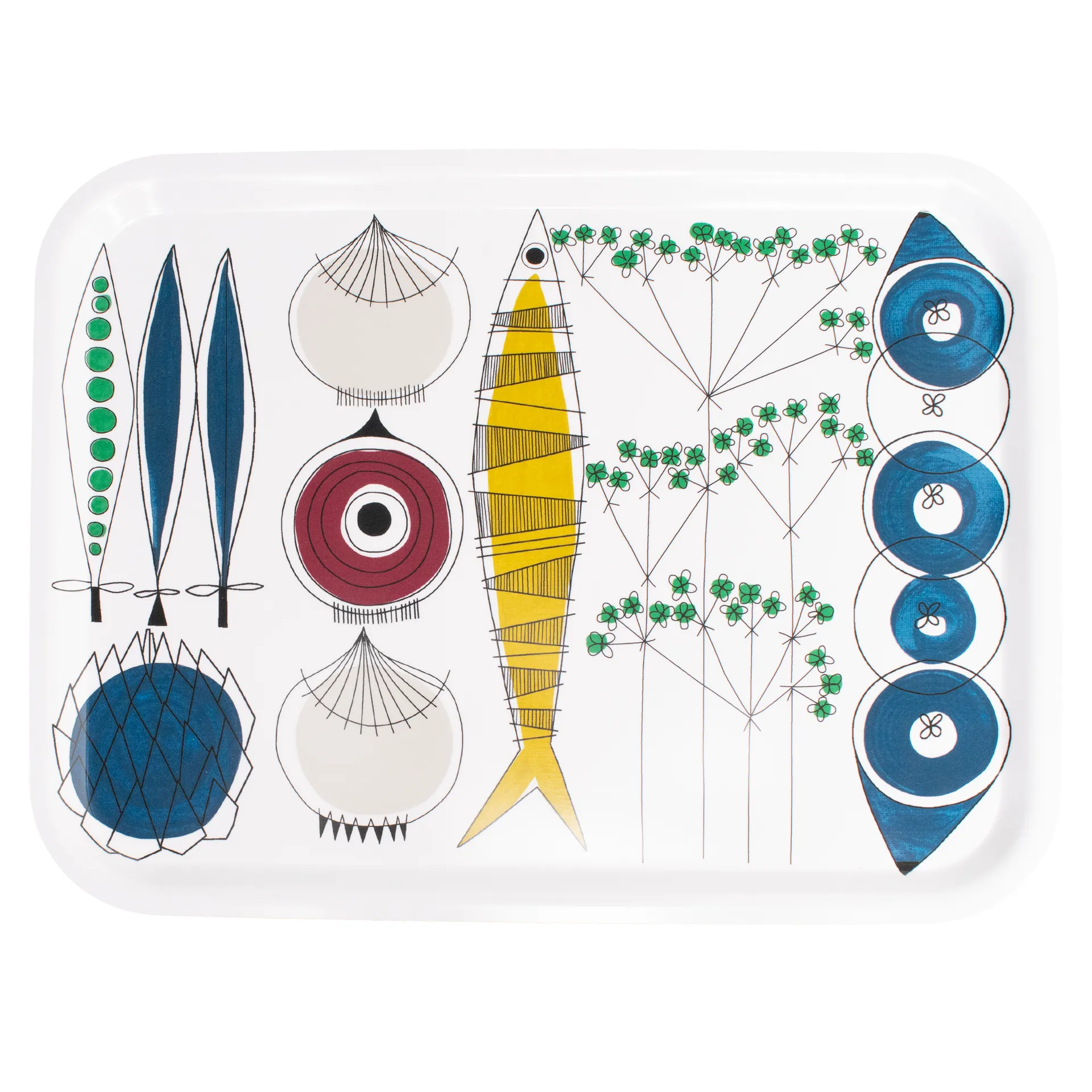 Vassoio Picknick 20x27 cm, blu-multicolore Almedahls