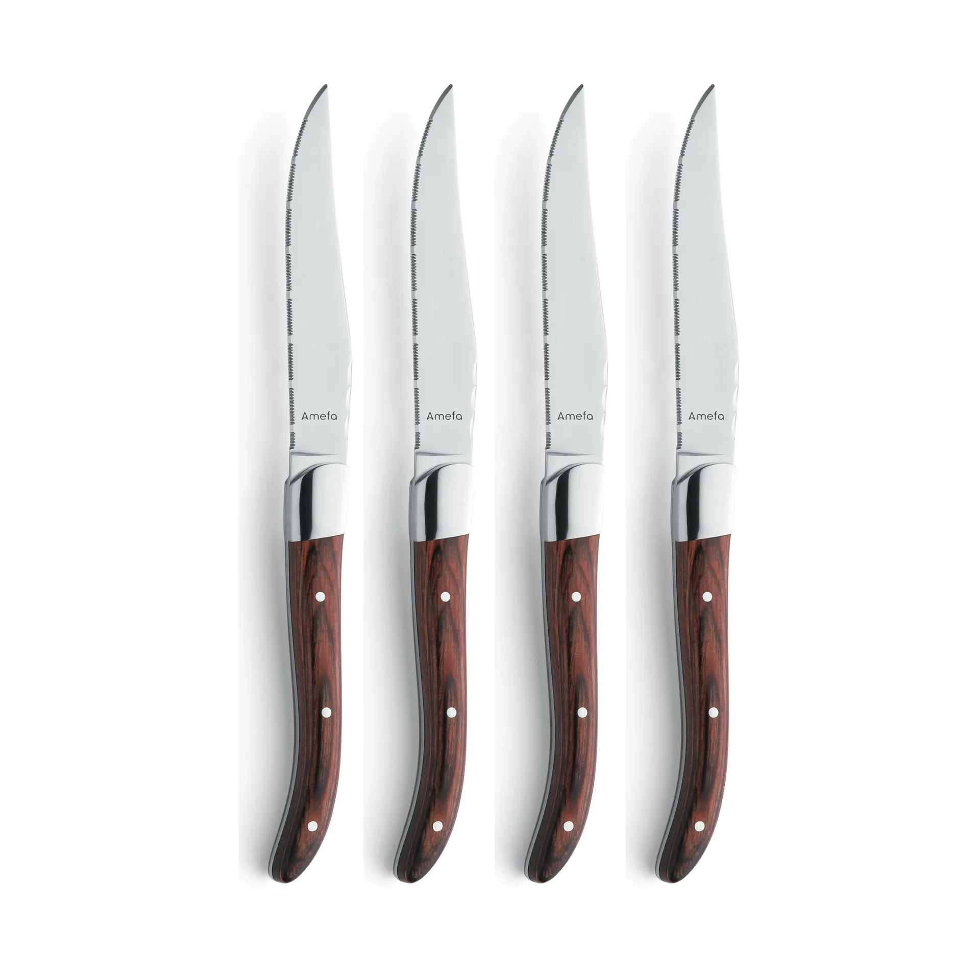 Coltello da bistecca Royal Steak set da 4 pezzi, Marrone in scatola di legno Amefa