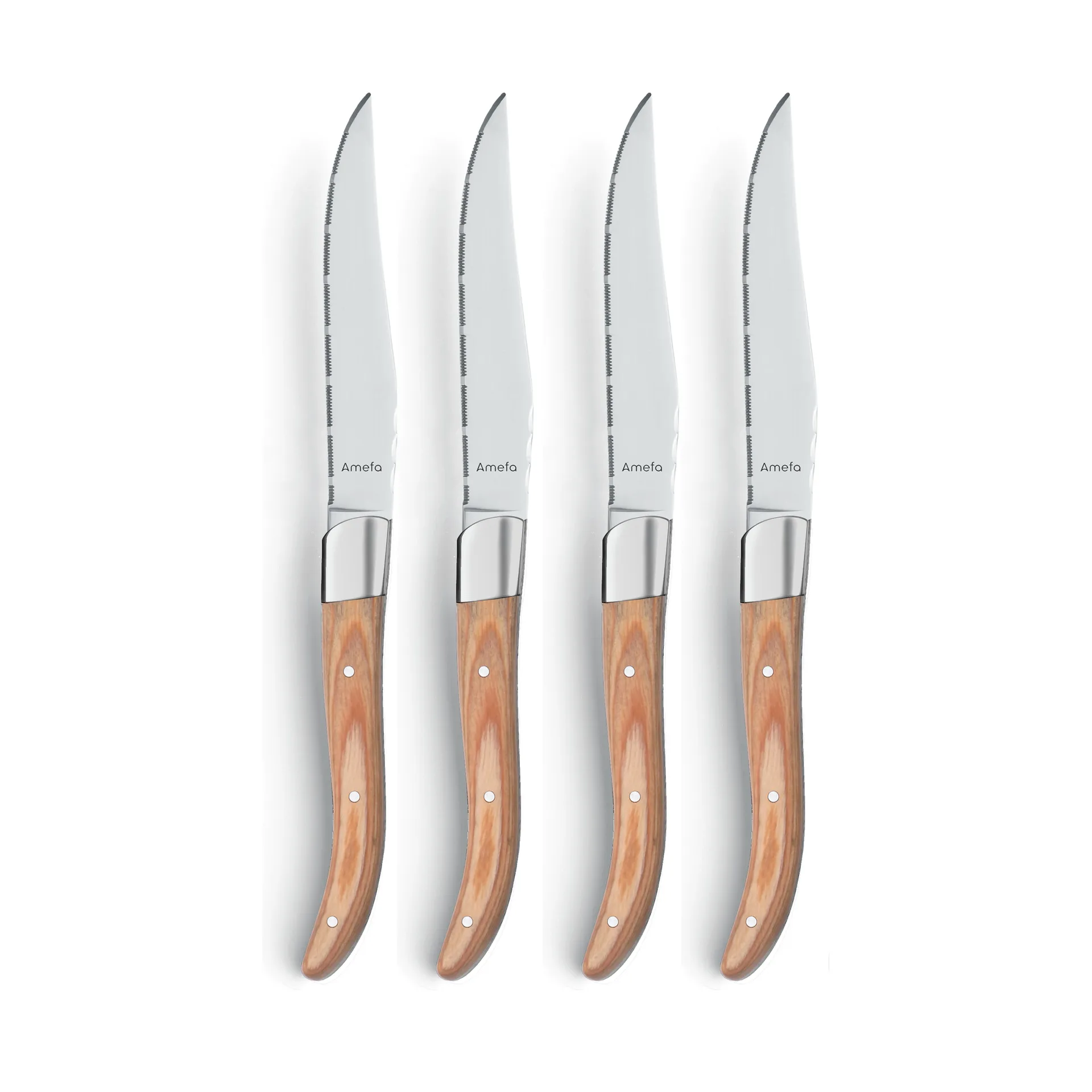 Coltello da bistecca Royal Steak set da 4 pezzi, Naturale in scatola di legno Amefa