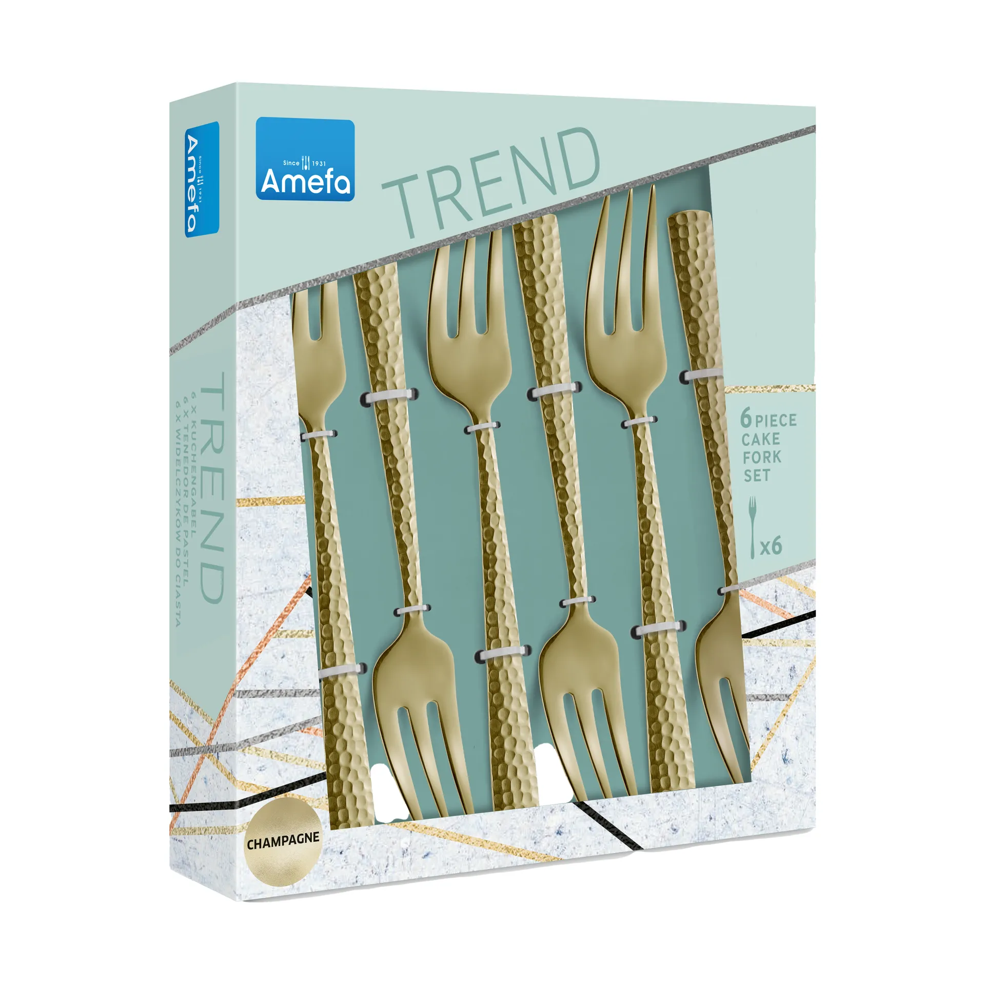 Forchettine da dolce Felicity 6 pezzi 15,6 cm, Champagne Amefa