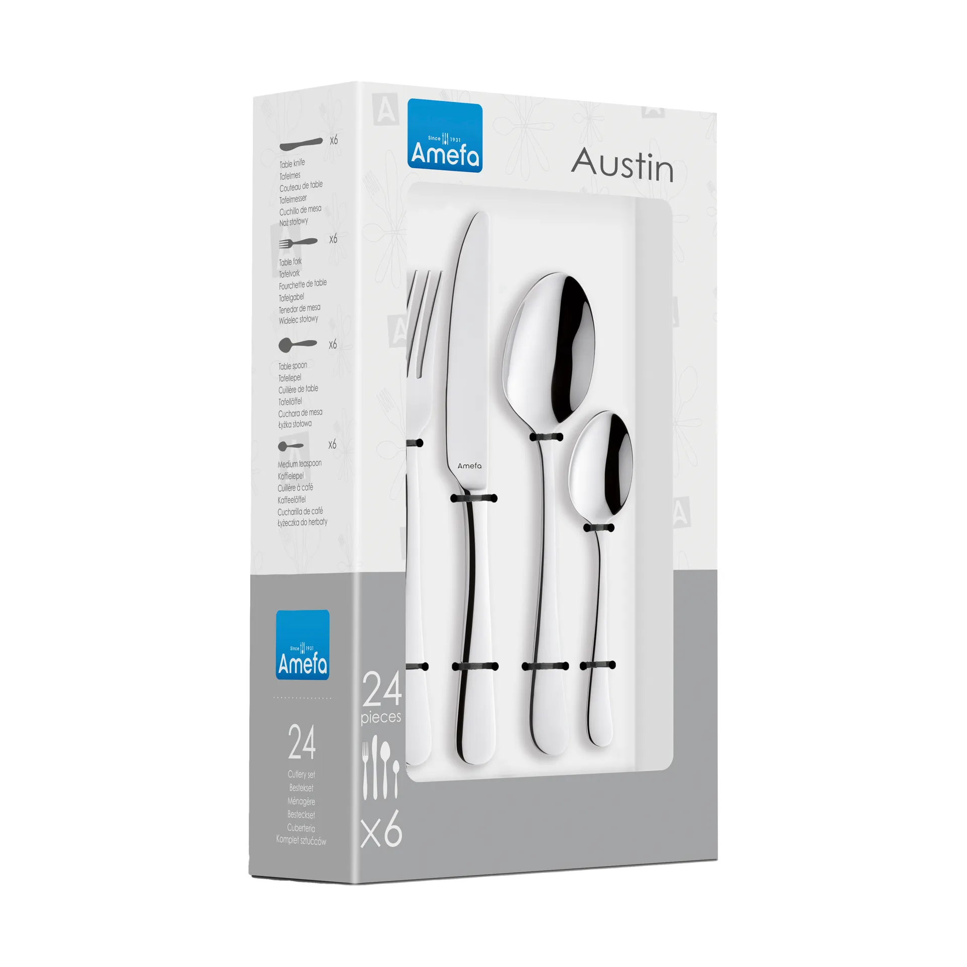 Set di posate Austin 24 pezzi, Acciaio inossidabile Amefa