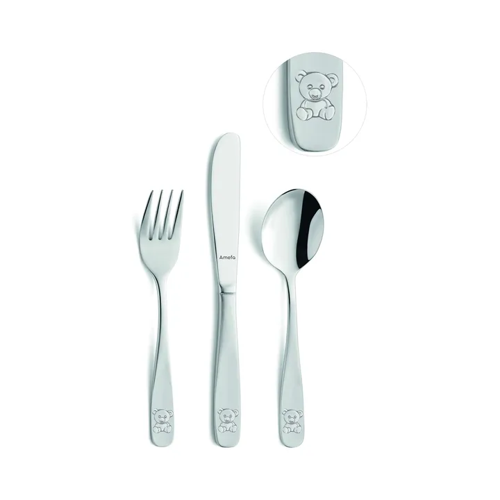 Set di posate per bambini Bear 3 pezzi - Acciaio inossidabile - Amefa