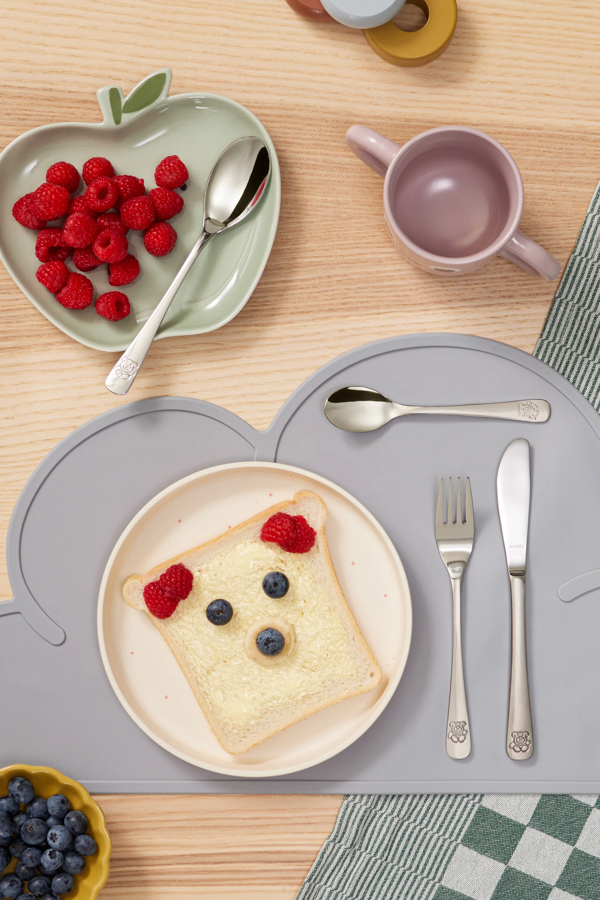 Set di posate per bambini Bear 3 pezzi, Acciaio inossidabile Amefa