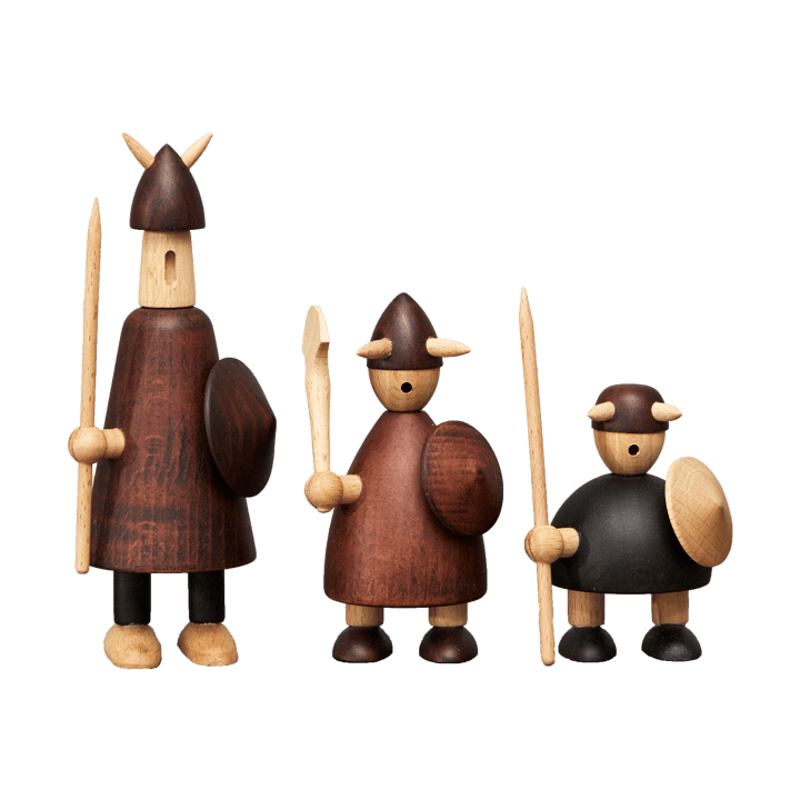 Figura in legno The vikings of Denmark 3 pezzi - Stained beech - Andersen Furniture