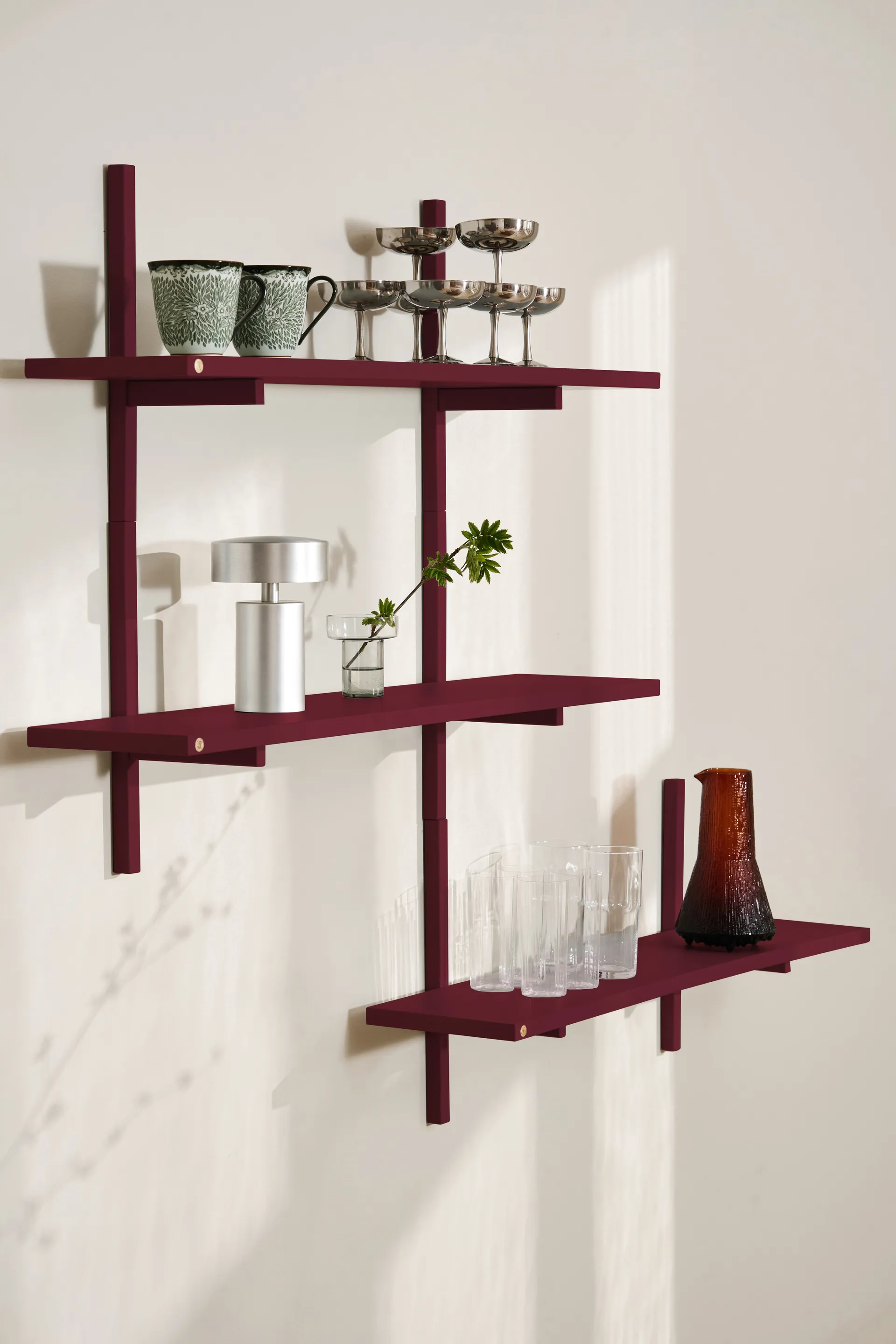 Mensola a muro A-Light Shelf Special Edition, Wine red 90x21x35 cm Andersen Furniture