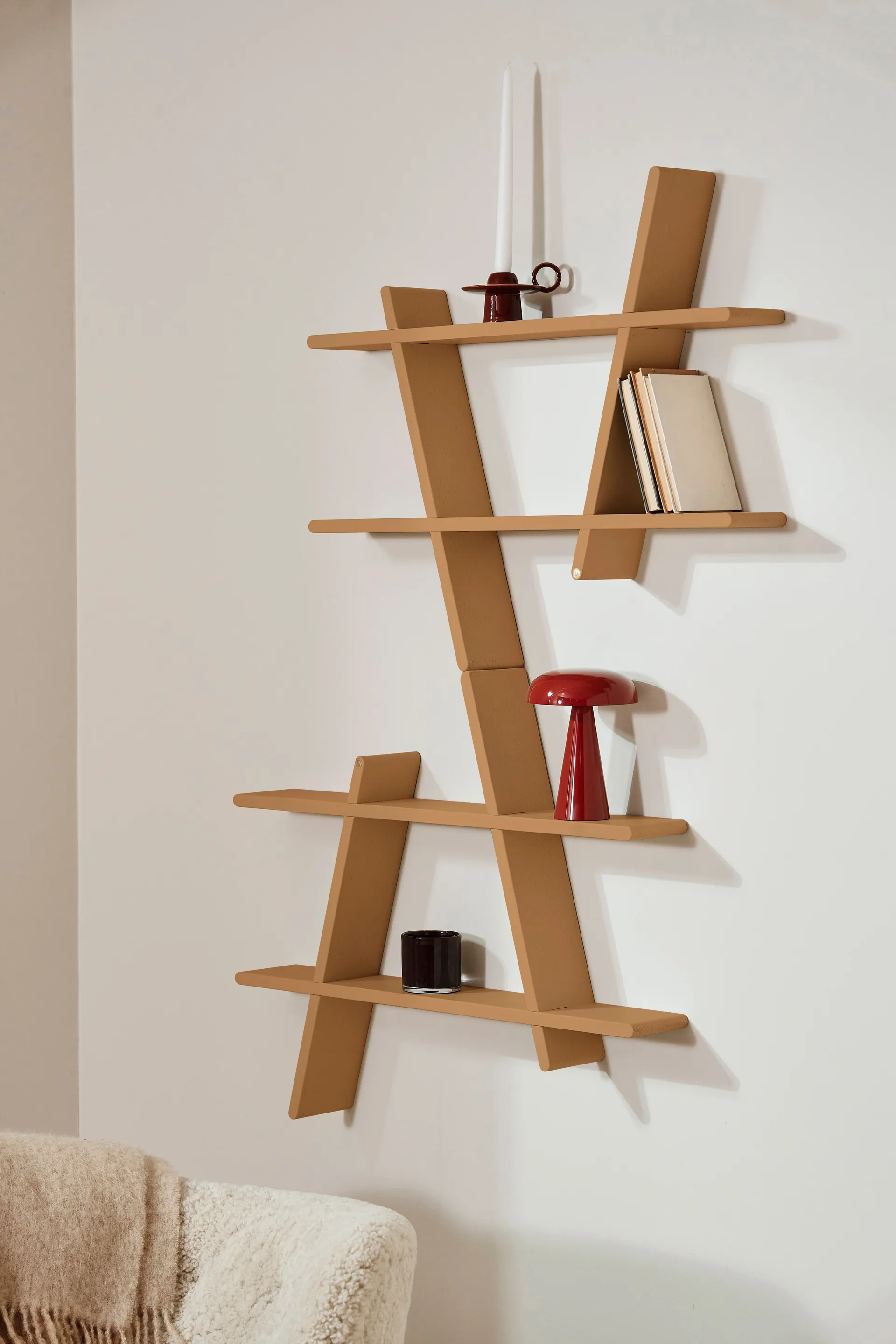 Mensola a muro A-Shelf Special Edition, Brown beige L 78x12x67 cm Andersen Furniture