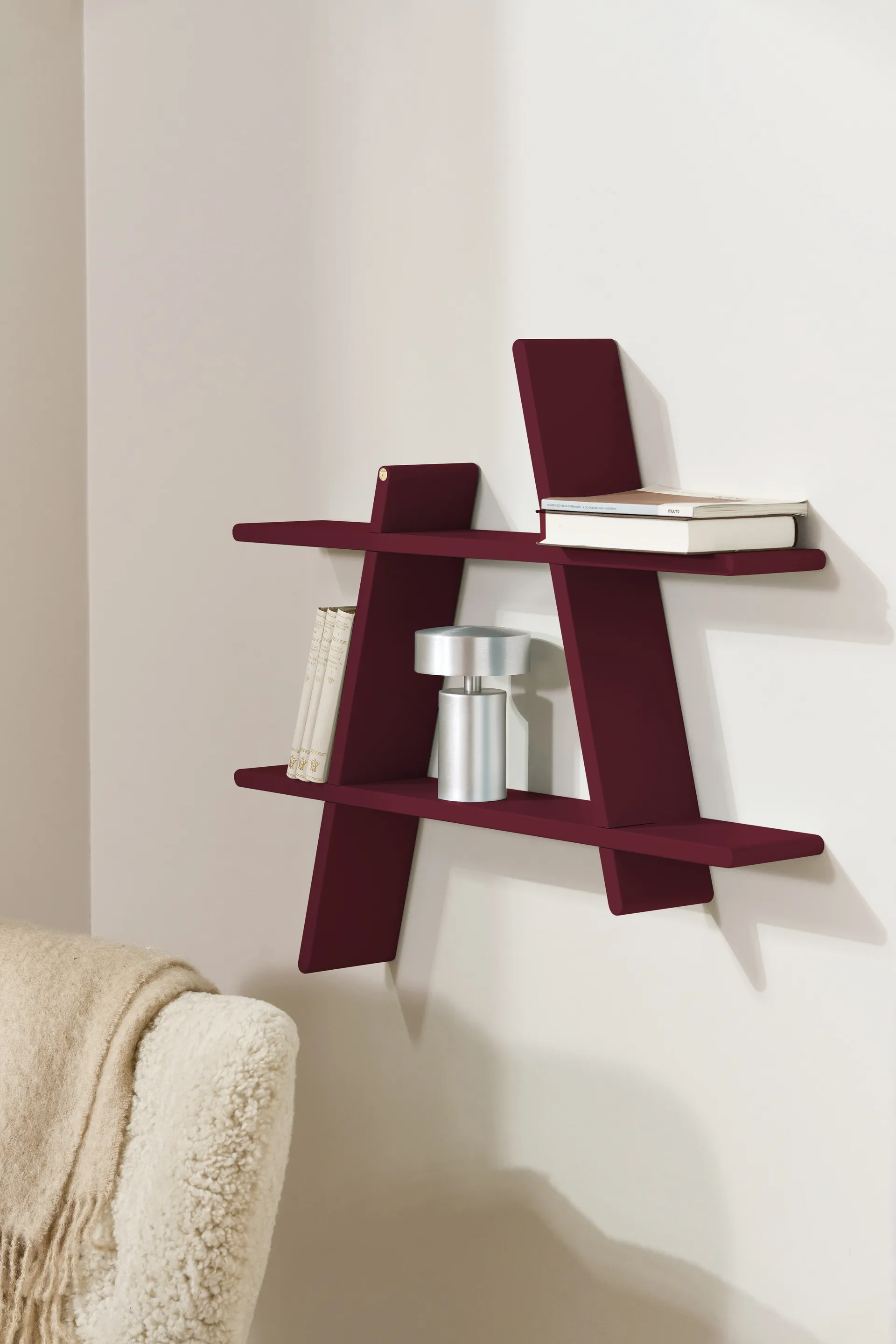 Mensola a muro A-Shelf Special Edition, Wine red M 52x9x46 cm Andersen Furniture