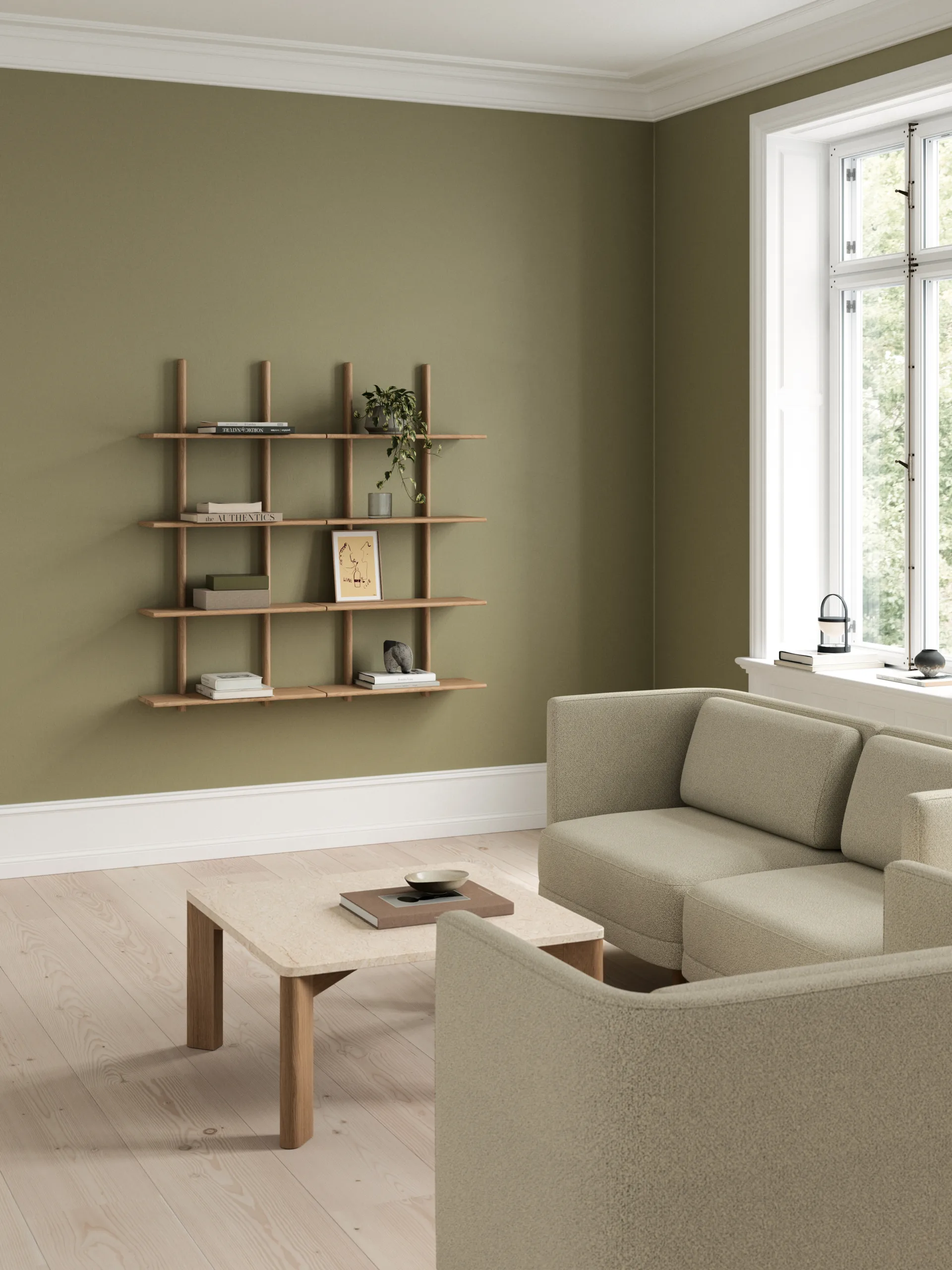 Mensola a muro Essence, Quercia naturale oliata, 70x25x140 cm Andersen Furniture