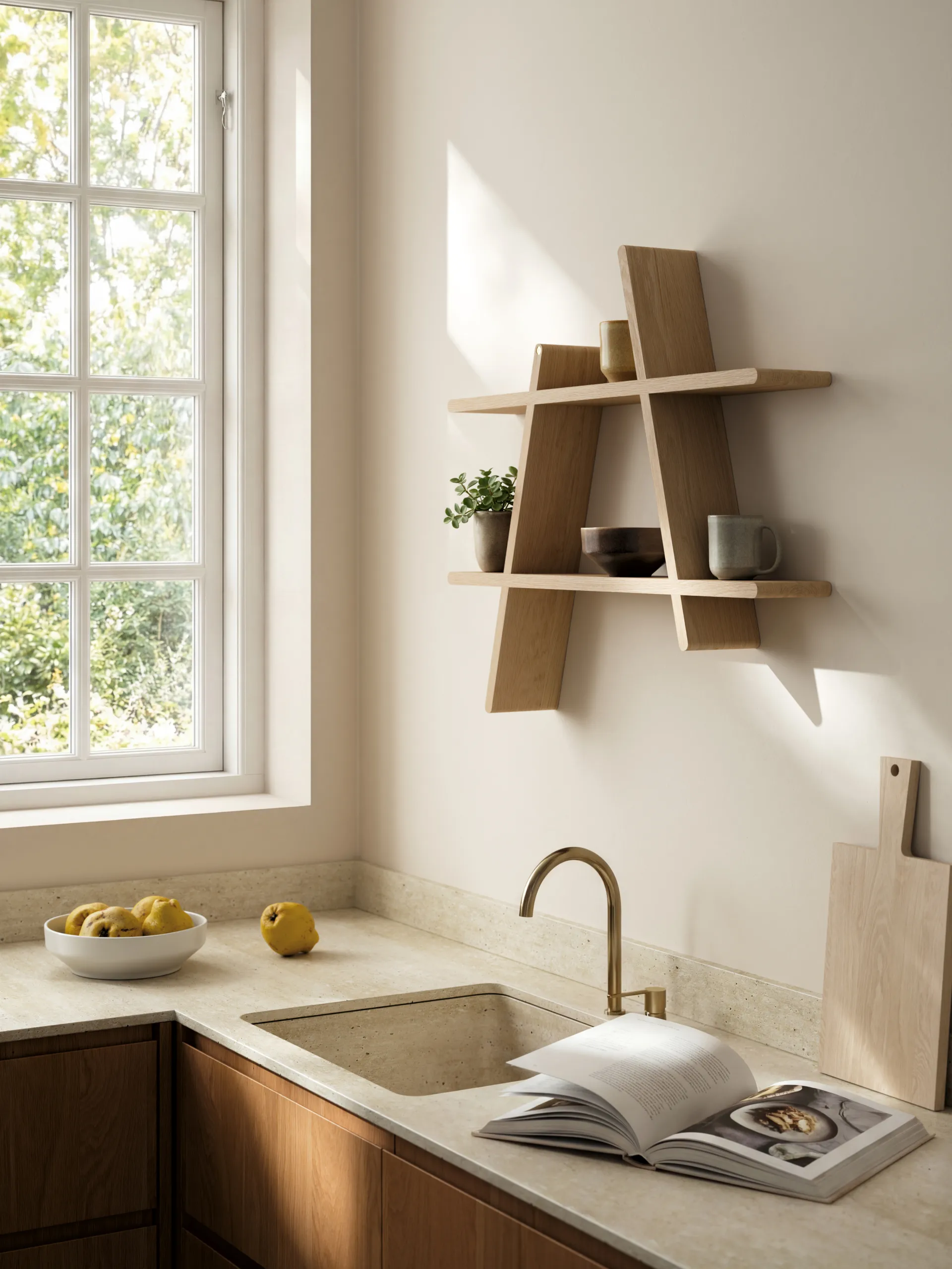 Mensola A-Shelf Large 78x12x67 cm, Oak Andersen Furniture
