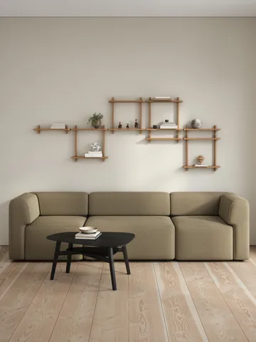 Mensola da parete doppia Treat - Rovere naturale oliato, 50x12x50 cm - Andersen Furniture