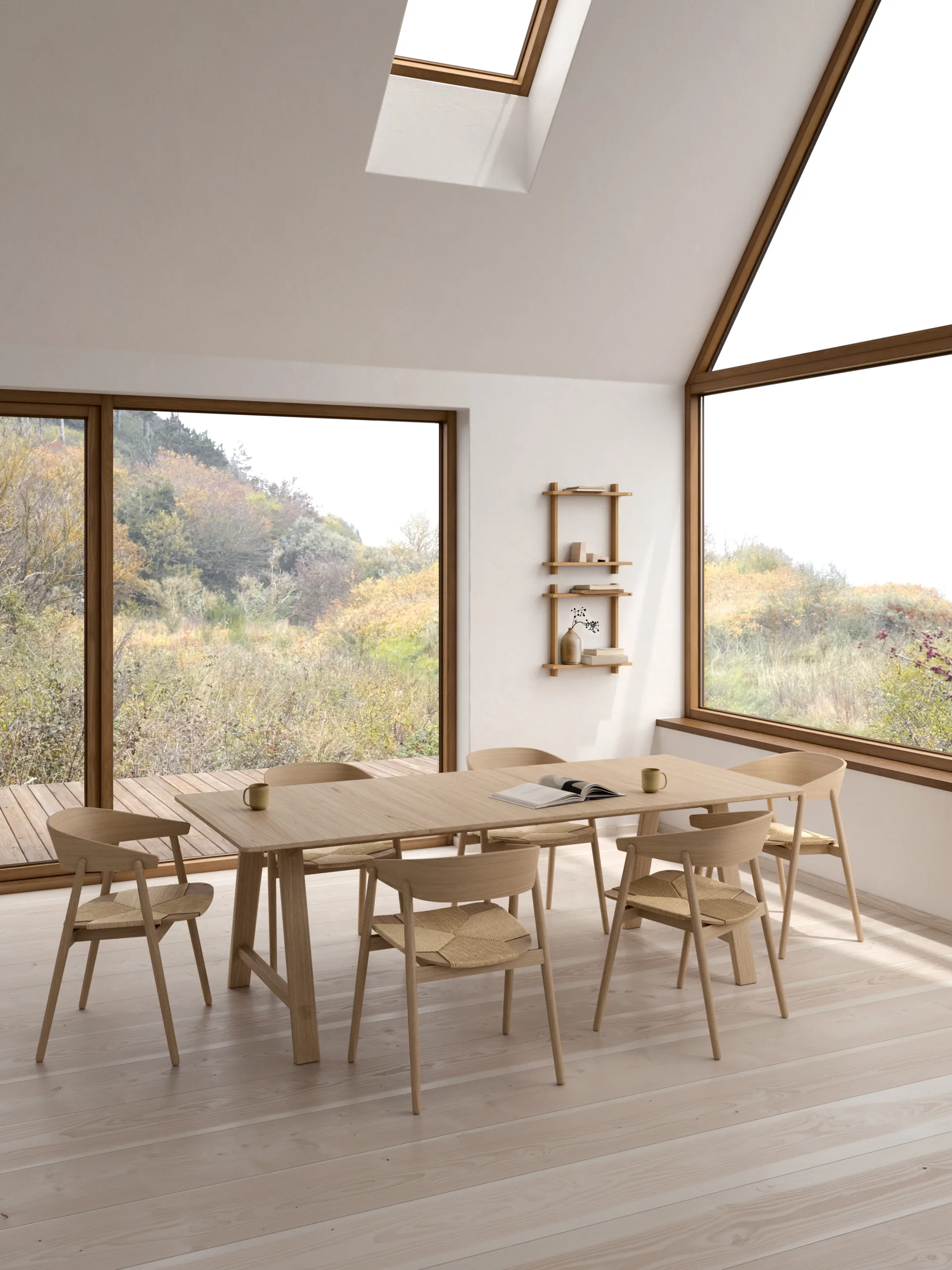 Mensola da parete doppia Treat, Rovere naturale oliato, 50x12x50 cm Andersen Furniture