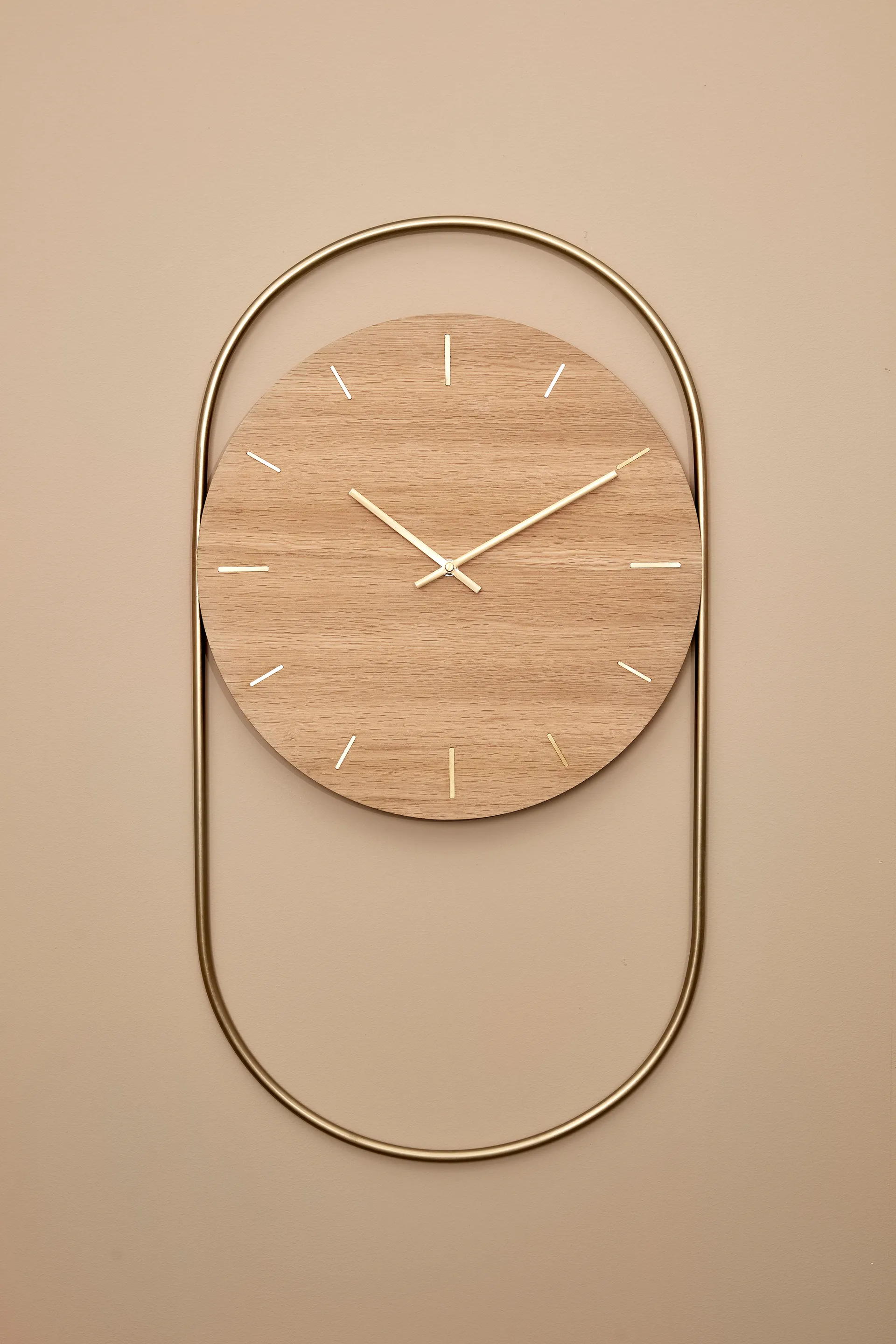 Orologio da parete A-Wall 41x76 cm, Oak-brass Andersen Furniture