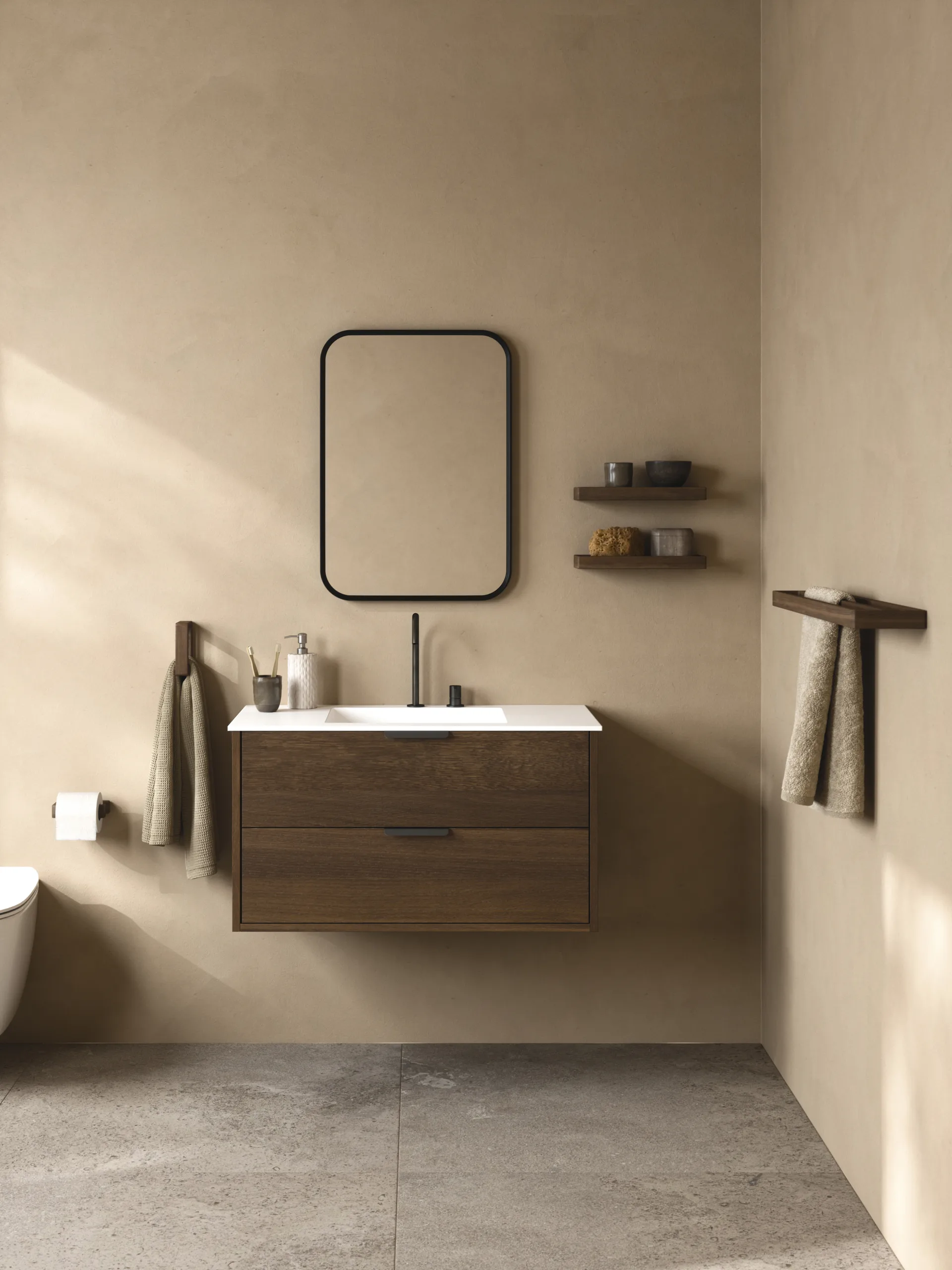 Portarotolo carta igienica Andersen, Dark Stain Matt Lacquer Frassino Andersen Furniture