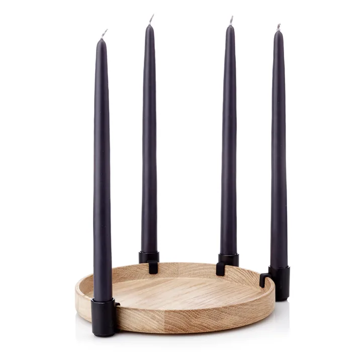 Candelabro dell'Avvento Luna - rovere, nero - Applicata