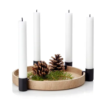 Candelabro dell'Avvento Luna - rovere, nero - Applicata