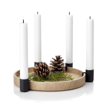 Candelabro dell'Avvento Luna - rovere, nero - Applicata