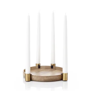 Candelabro dell'Avvento Luna - rovere, ottone - Applicata