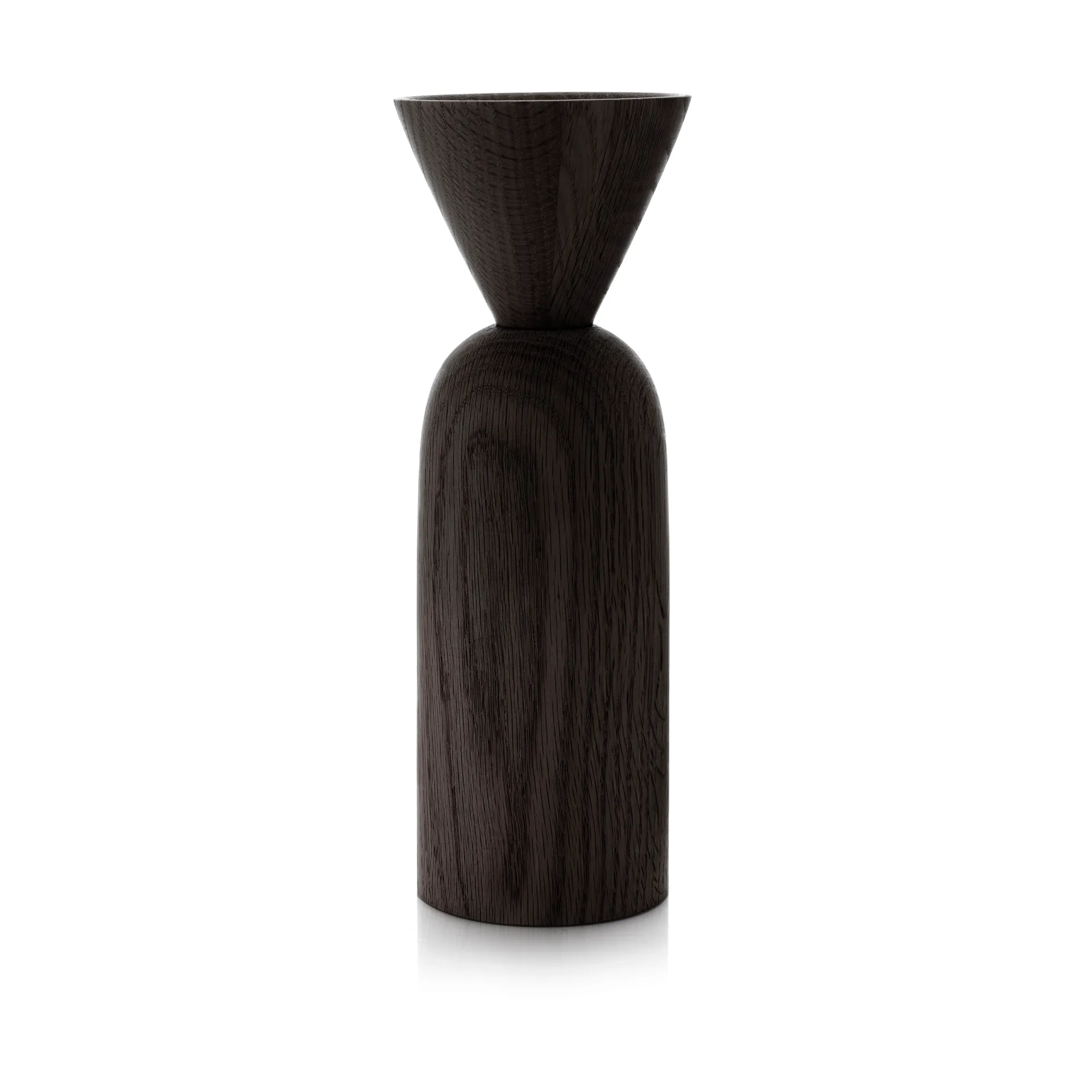 Vaso conico Shape, Rovere tinto nero Applicata