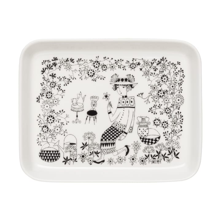 Piatto Emilia 15x19 cm - Bianco-nero - Arabia