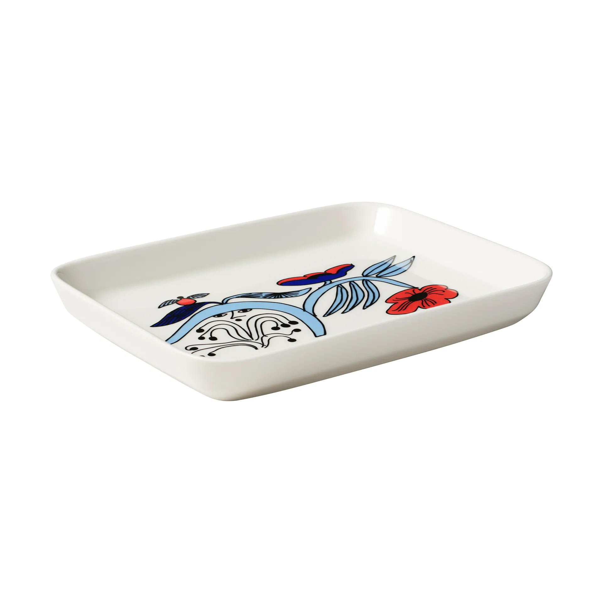 Piatto Puutarhurit 15x19 cm, Blu-bianco-rosso Arabia