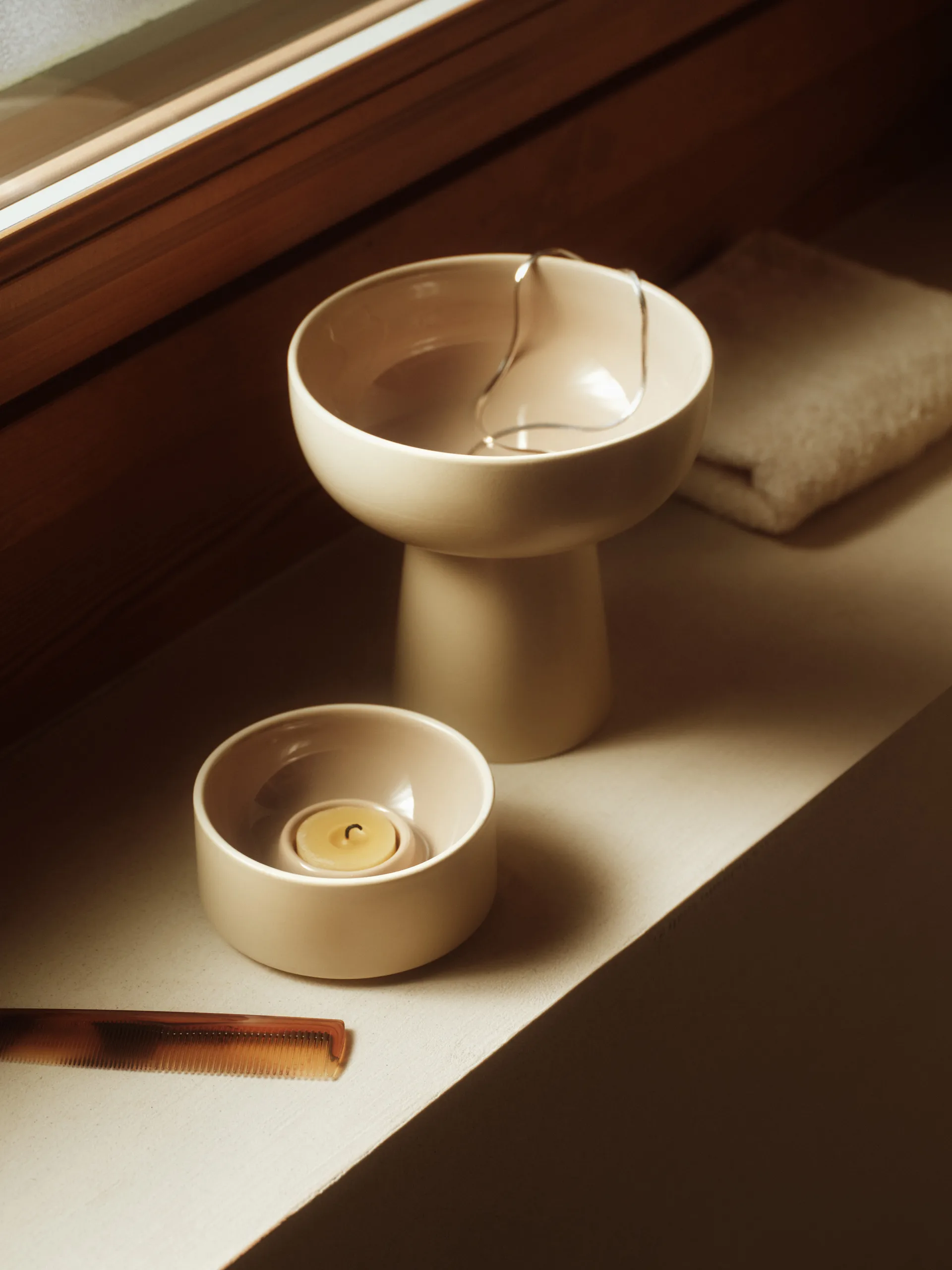 Portacandela Kirnu Ø11x5 cm, Beige Arabia