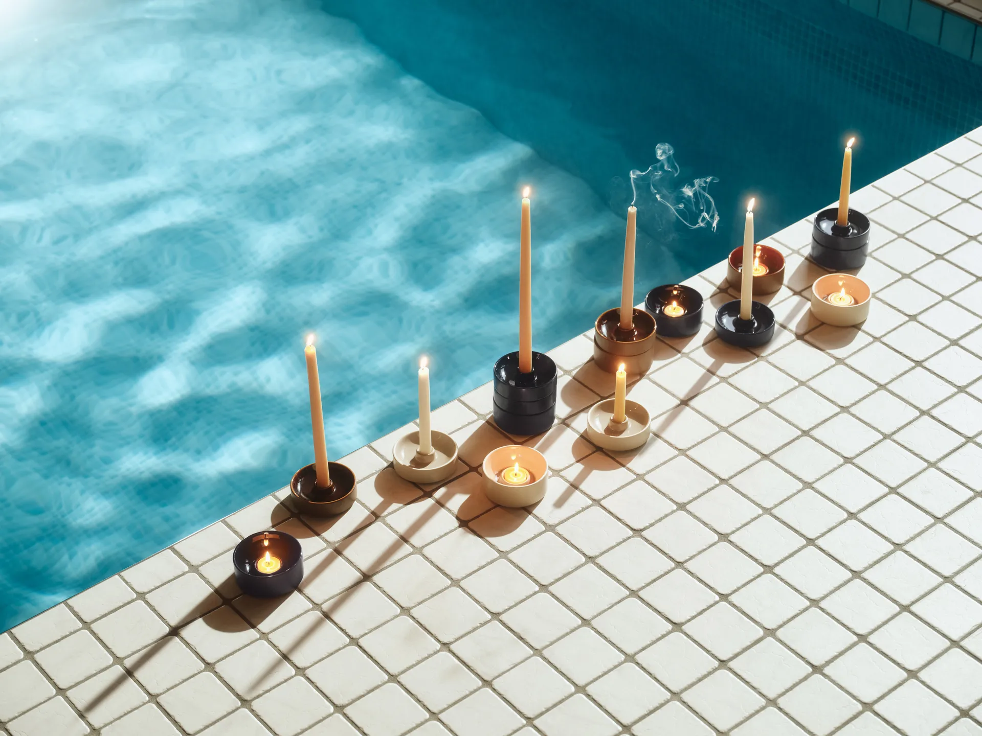 Portacandela Kirnu Ø11x5 cm, Blu Arabia